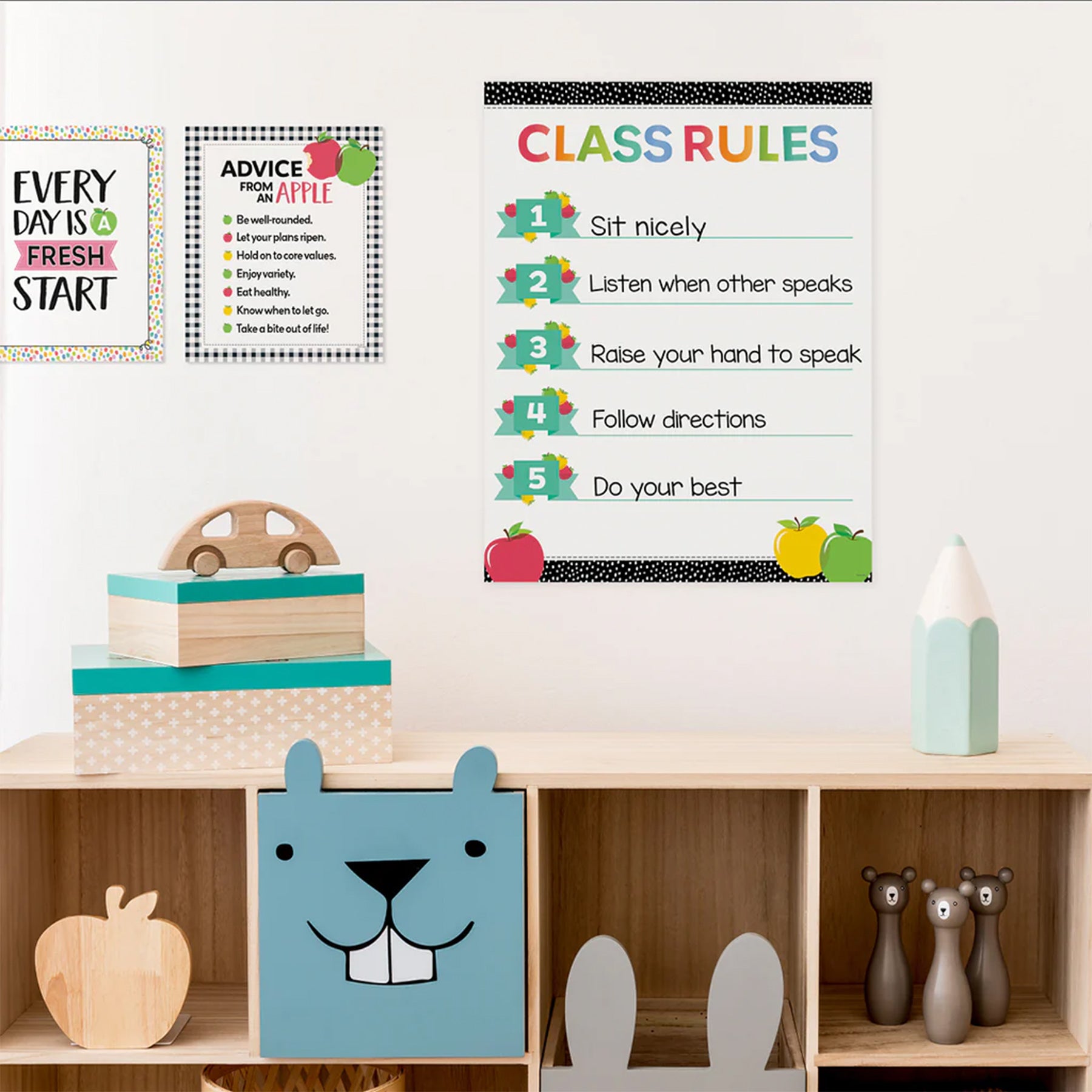 Apple Time Classroom Essentials 4-Chart Pack, 17" x 22"