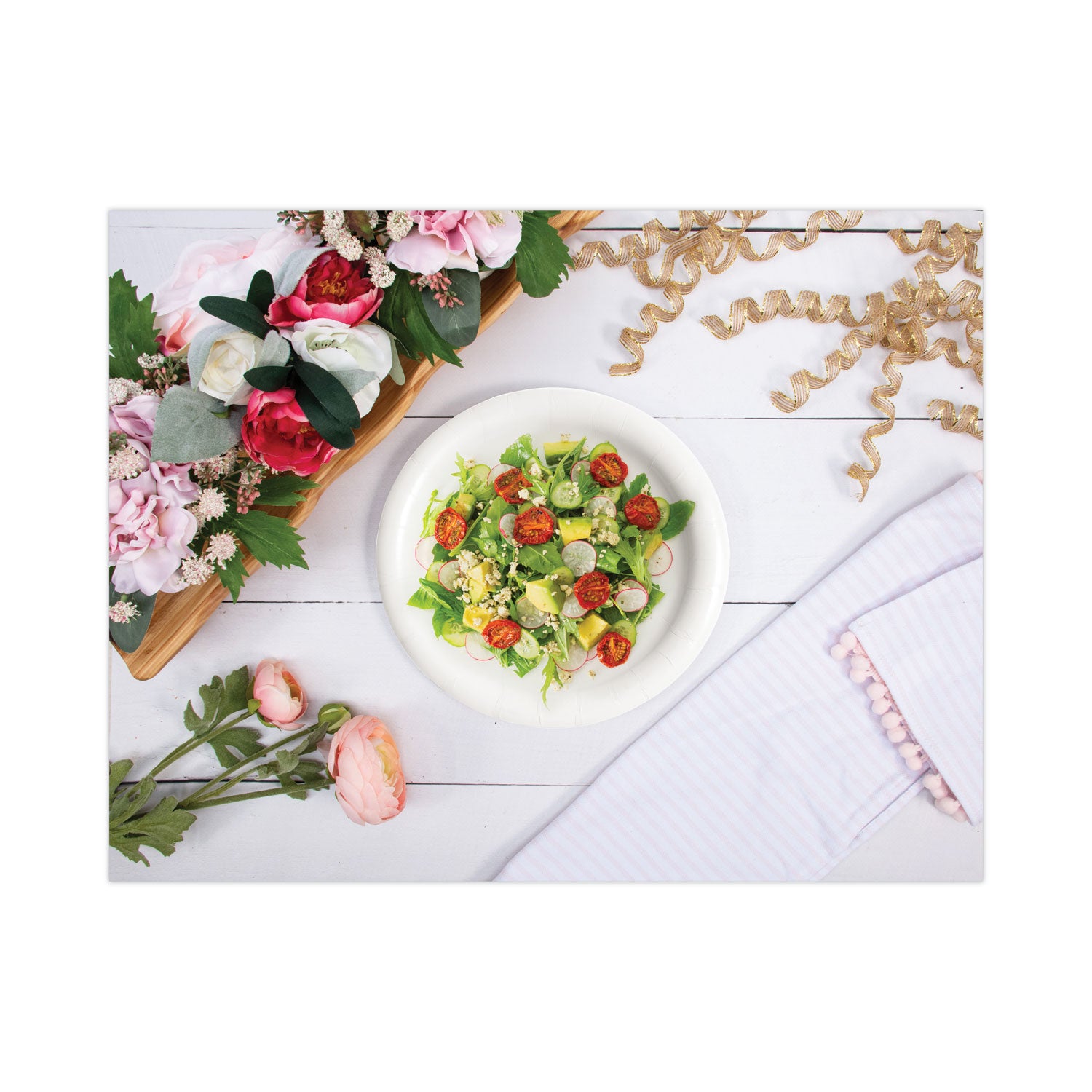 Food - Disposable - 9" Diameter - White - Paper Body - 125/Bag - 4 / Carton