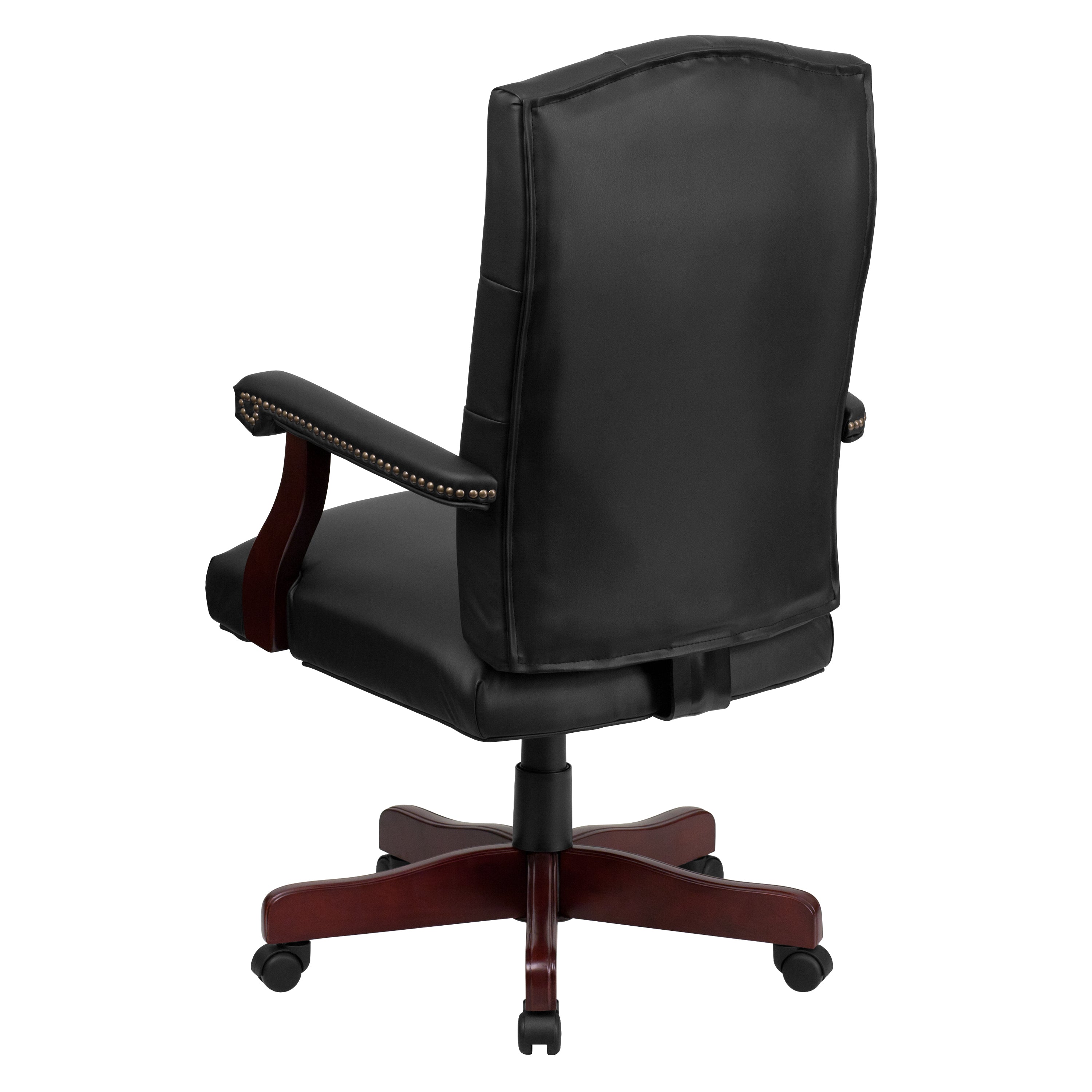 Martha Washington Black LeatherSoft Executive Swivel Office Chair with Arms