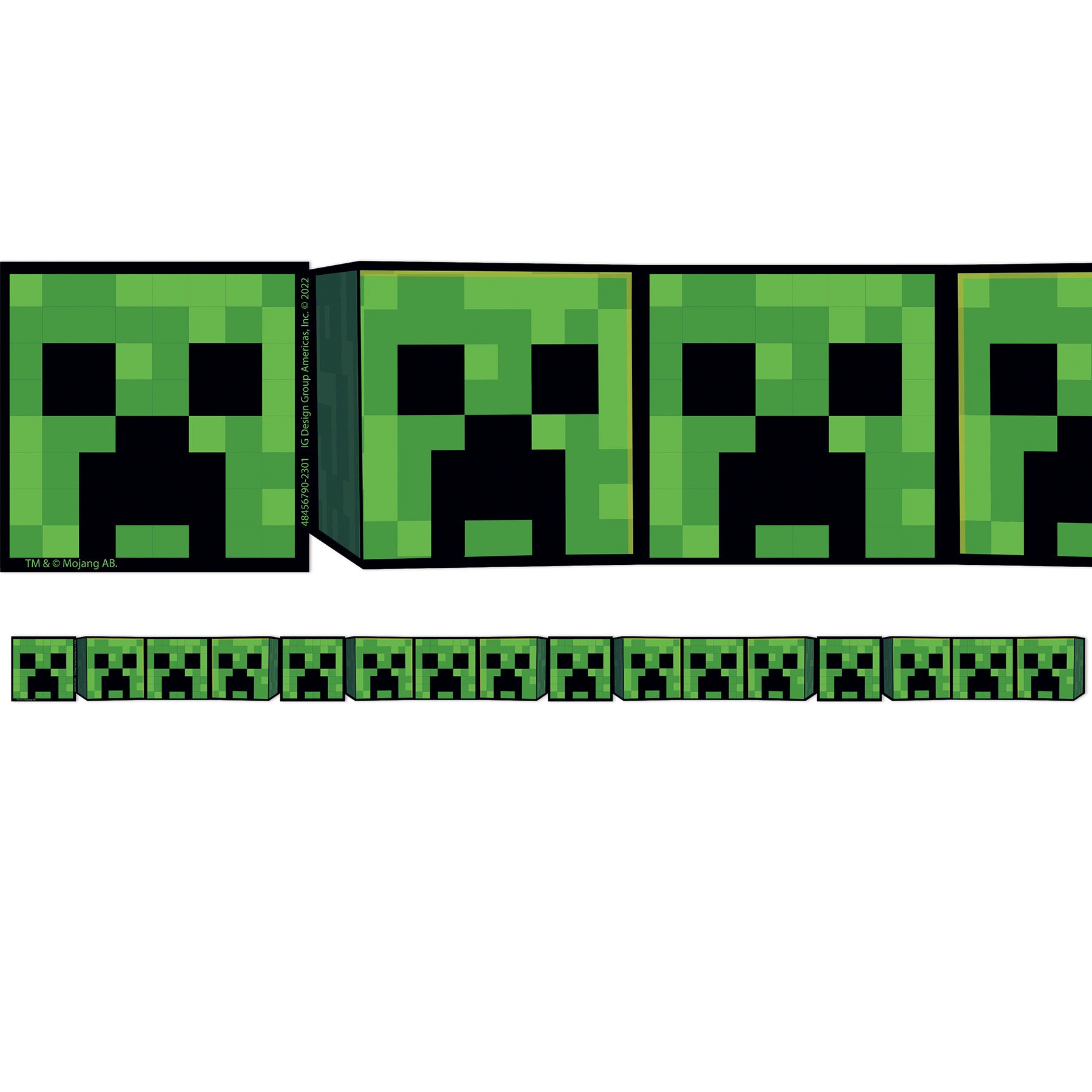Minecraft Creeper Lineup Wide Trim, 37 Feet
