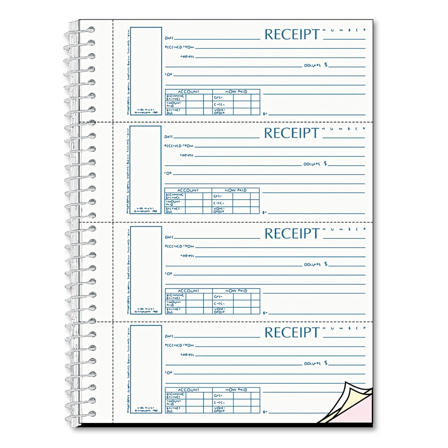 Wire Bound - 3 Part - Carbonless Copy - 2.75" x 7" Form Size - Pink, White - 1 Each
