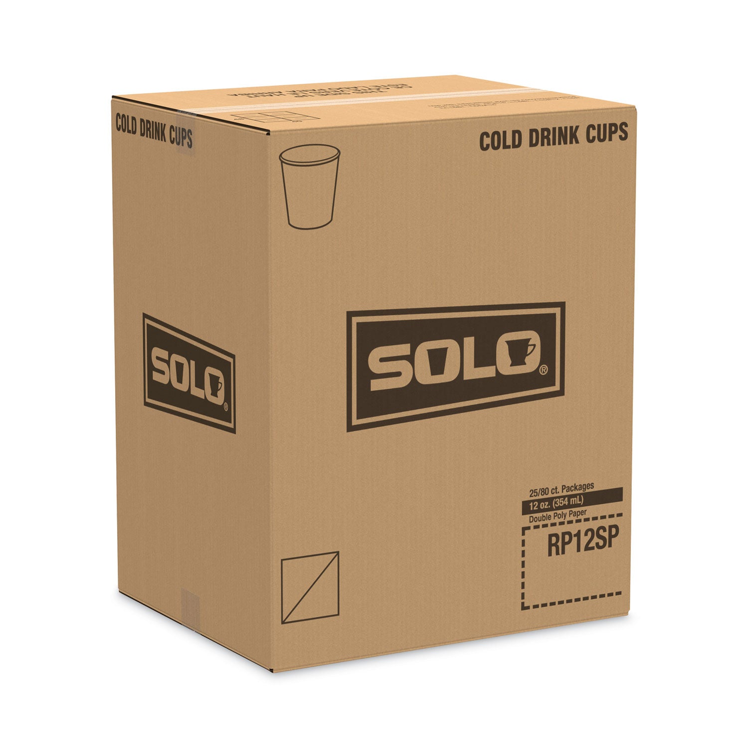 Double Sided Poly (DSP) Paper Cold Cups, 12 oz, Symphony Design, 80/Sleeve, 25 Sleeves/Carton