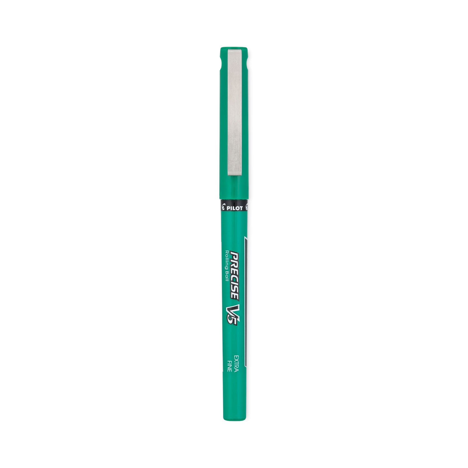 Pilot Precise V5 Extra-Fine Premium Capped Rolling Ball Pens - 0.5 mm Extra Fine Pen Point - Green Ink - Green Plastic Barrel - Writing - 1 Dozen