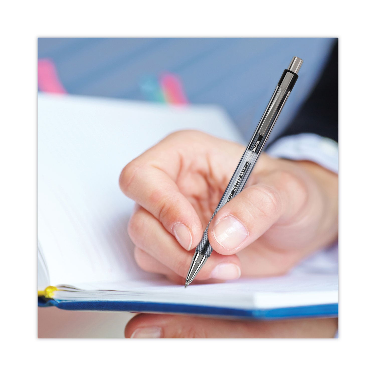 Pilot Better Retractable Ballpoint Pens - 0.7 mm Fine Pen Point - Refillable - Retractable - Black Ink - Translucent Barrel - 1 Dozen