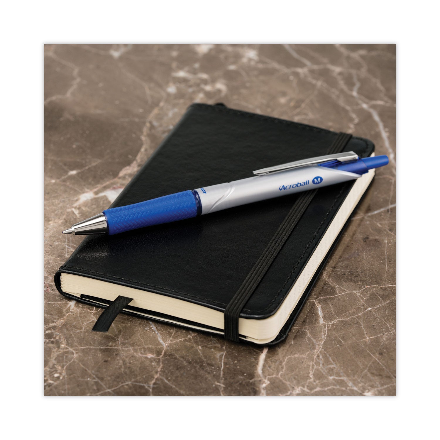 Pilot Hybrid Ink Ballpoint Pen - 1 mm Medium Pen Point - Refillable - Retractable - Blue Ink - Advanced Ink - Silver Barrel - Tungsten Carbide Tip - 1 Dozen