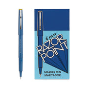 Pilot Marker Pens - 0.3 mm Extra Fine Pen Point - Blue Ink - Blue Plastic Barrel - Metal Tip - Writing - 1 Dozen