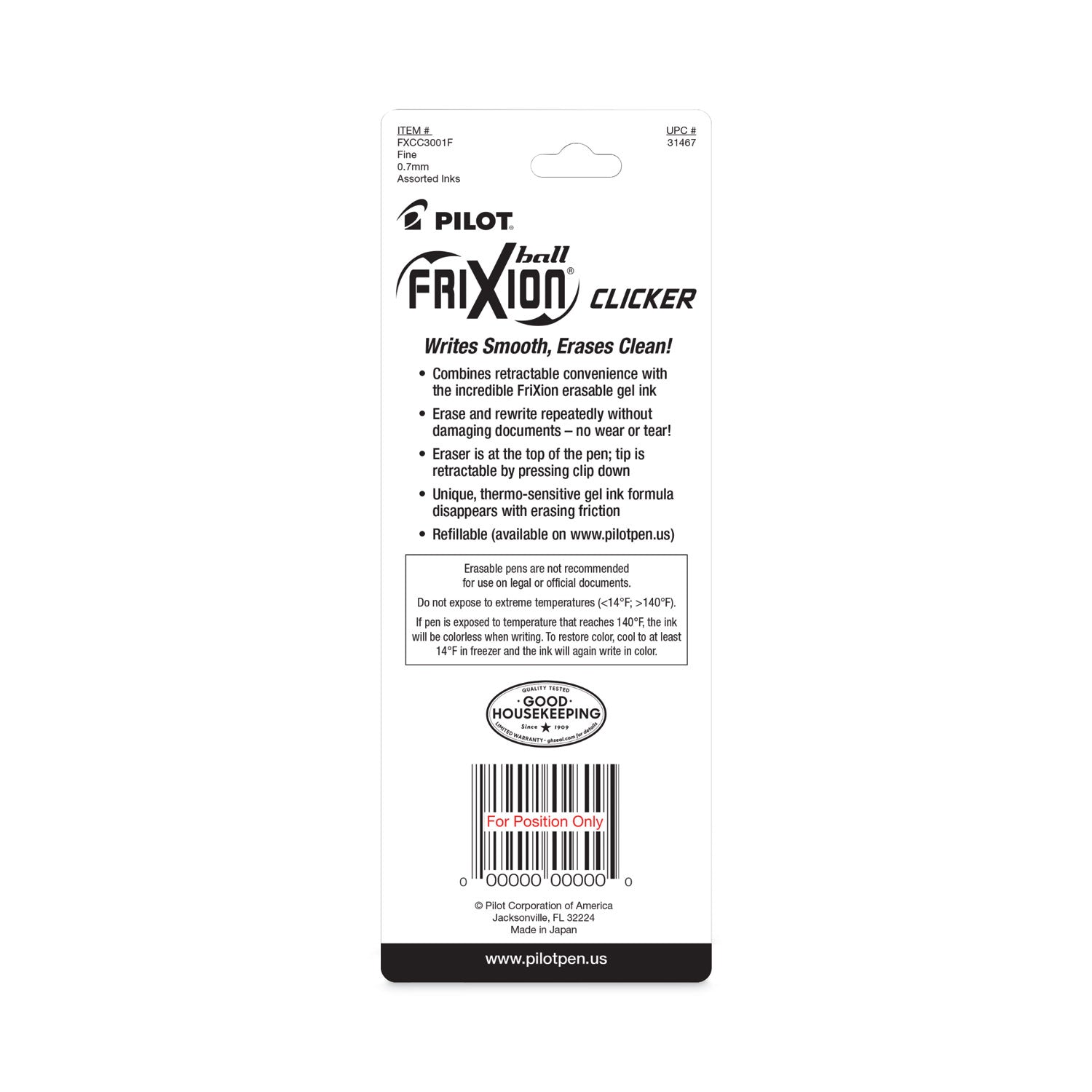 FriXion Gel Pens - 0.7 mm Fine Pen Point - Retractable - Erasable - Assorted Ink - Gel-based - Assorted Barrel - Writing - 3 / Pack