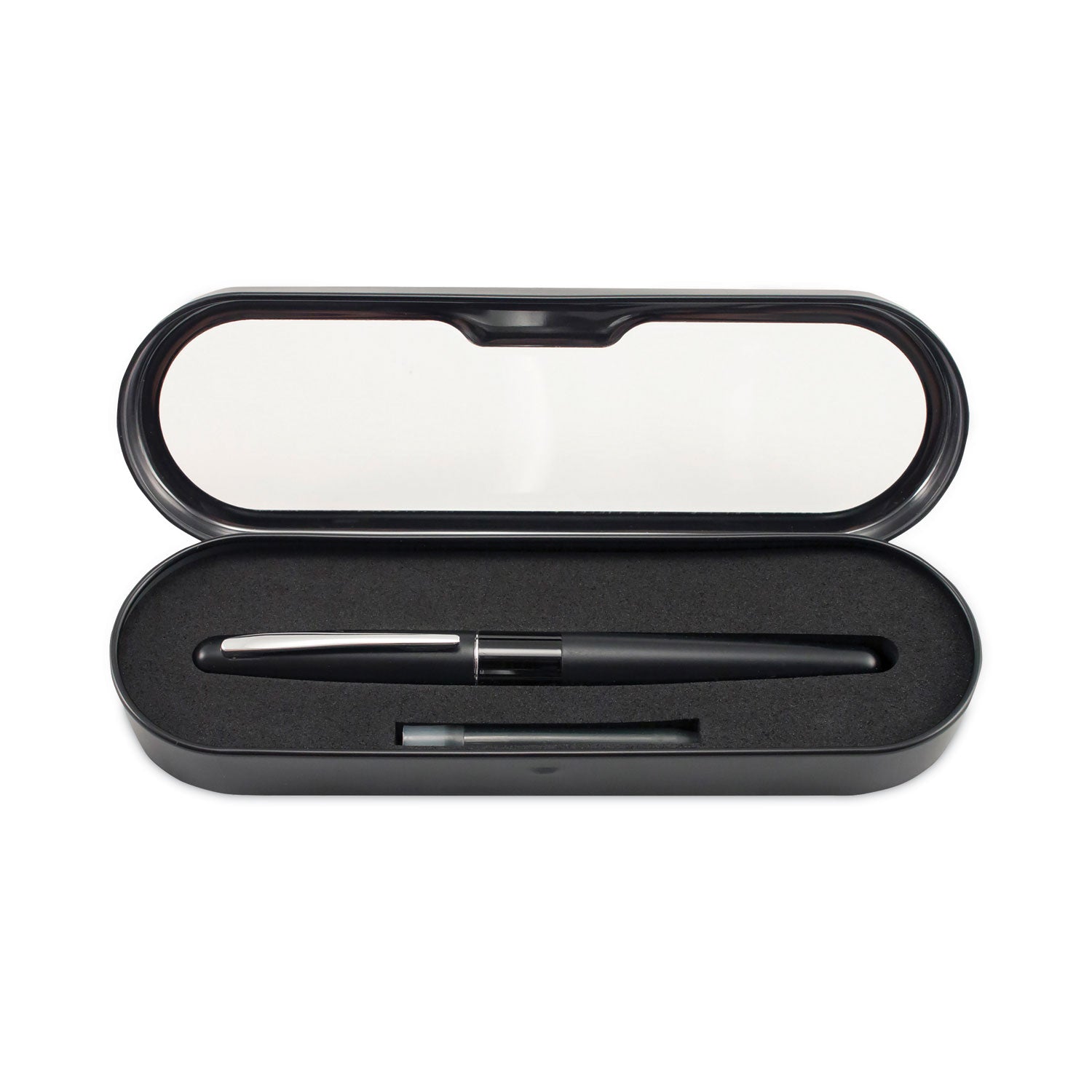 Medium Pen Point - Refillable - Black Ink - Black Brass Barrel - Stainless Steel Tip - 1 Each
