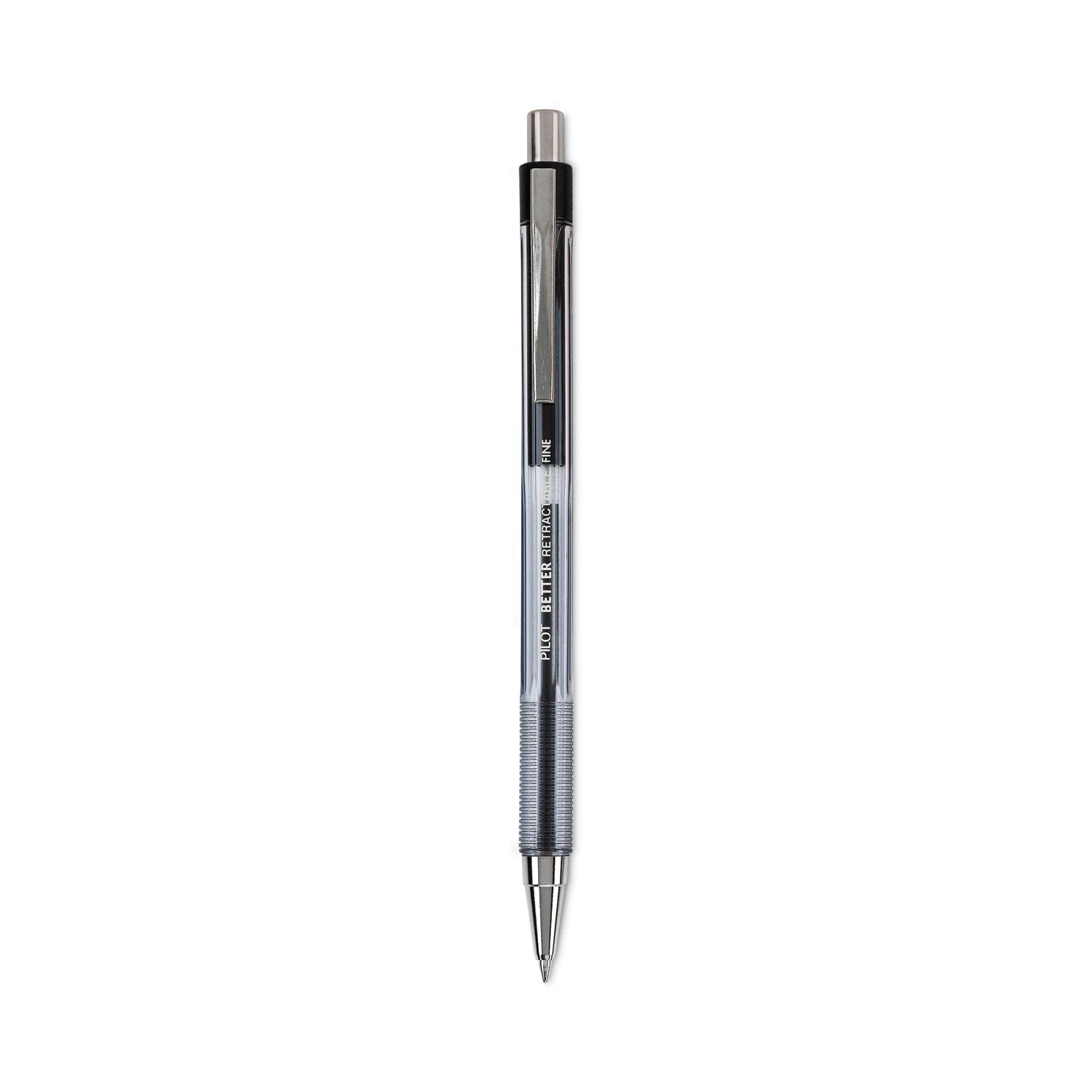 Pilot Better Retractable Ballpoint Pens - 0.7 mm Fine Pen Point - Refillable - Retractable - Black Ink - Translucent Barrel - 1 Dozen