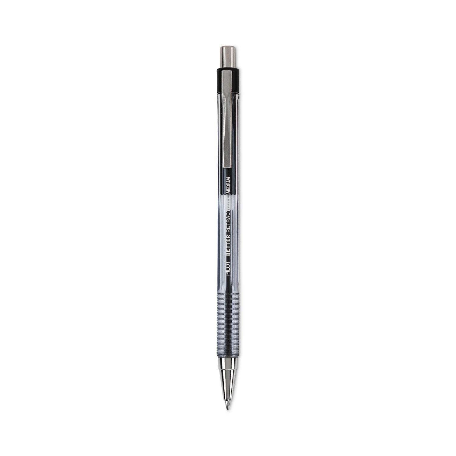 Pilot Better Retractable Ballpoint Pens - 0.7 mm Pen Point - Refillable - Retractable - Black Ink - Translucent Barrel - 1 Dozen