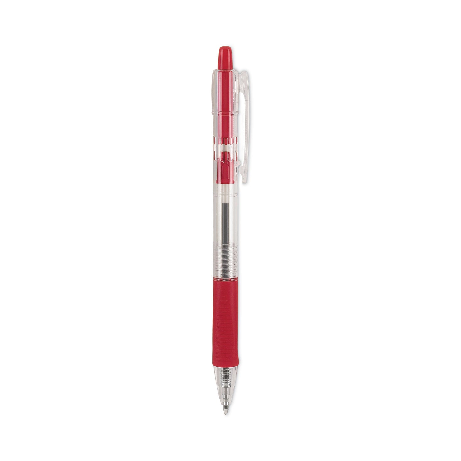 Pilot Retractable Ballpoint Pens - 0.7 mm Fine Pen Point - Refillable - Retractable - Red Ink - Clear Barrel - 1 Dozen