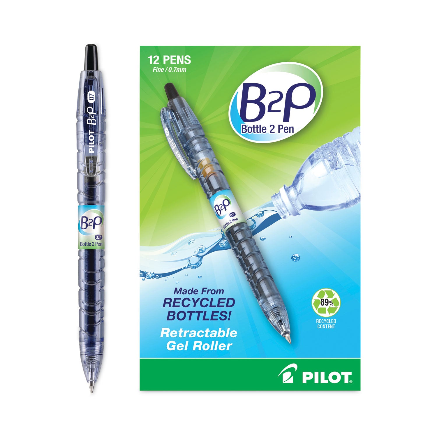 Pilot Fine Point Gel Pens - 0.7 mm Fine Pen Point - Refillable - Retractable - Black Ink - Gel-based - Plastic Barrel - 1 Dozen