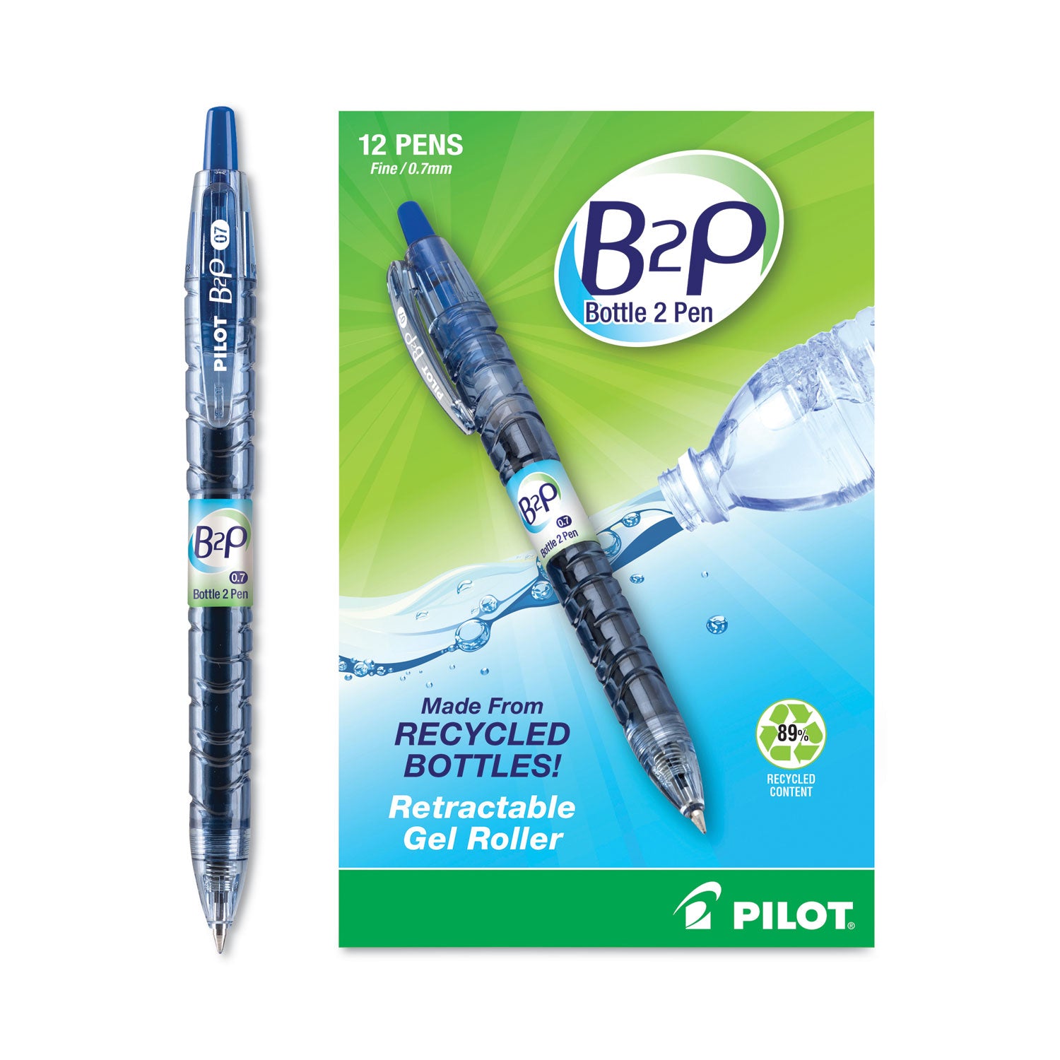 Pilot Fine Point Gel Pens - 0.7 mm Fine Pen Point - Refillable - Retractable - Blue Ink - Gel-based - Plastic Barrel - 1 Dozen