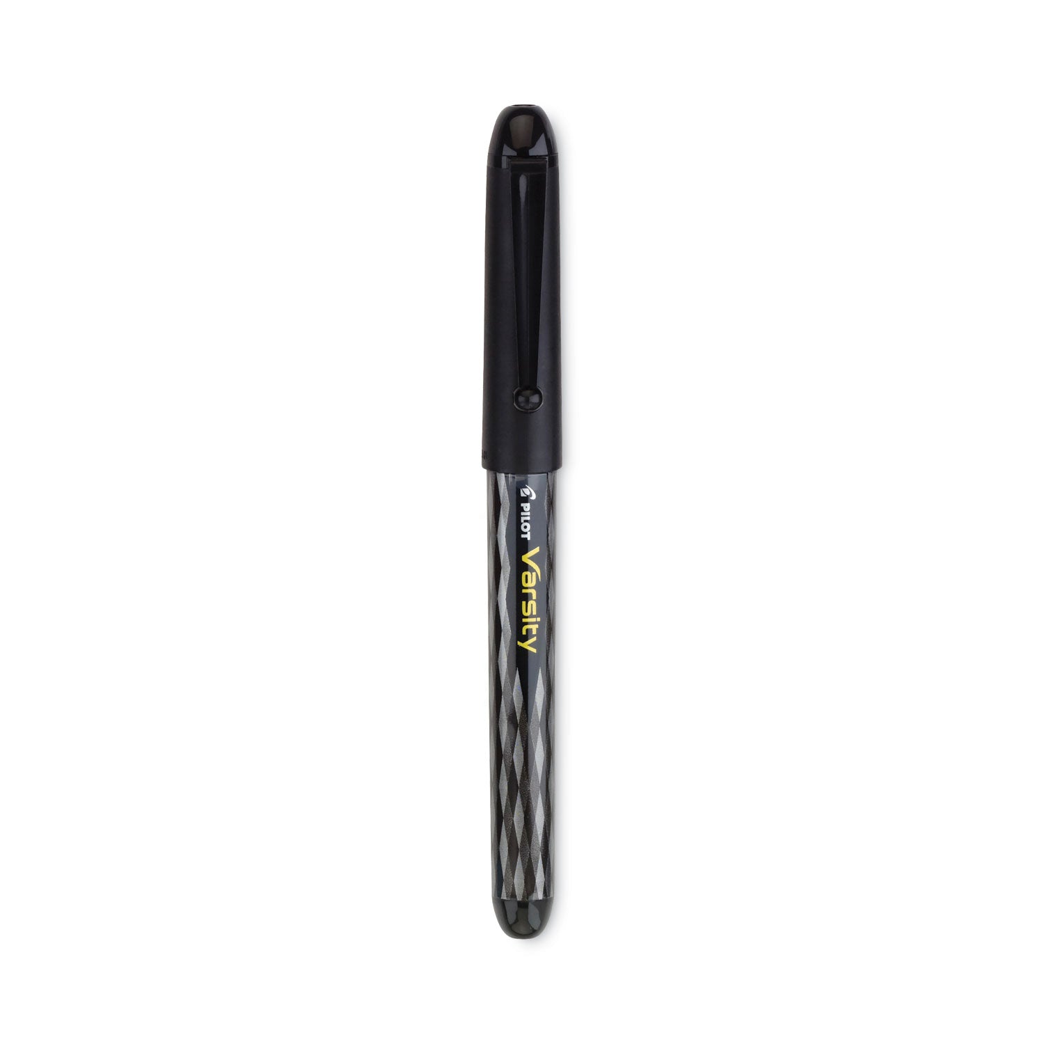 Pilot Varsity Disposable Fountain Pens - Medium Pen Point - Black Ink - Silver, Black Barrel - 1 Each