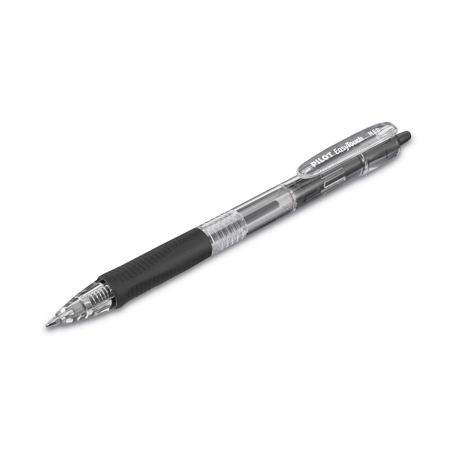 Pilot Retractable Ballpoint Pens - 1 mm Medium Pen Point - Refillable - Retractable - Black Ink - Clear Barrel - 1 Dozen