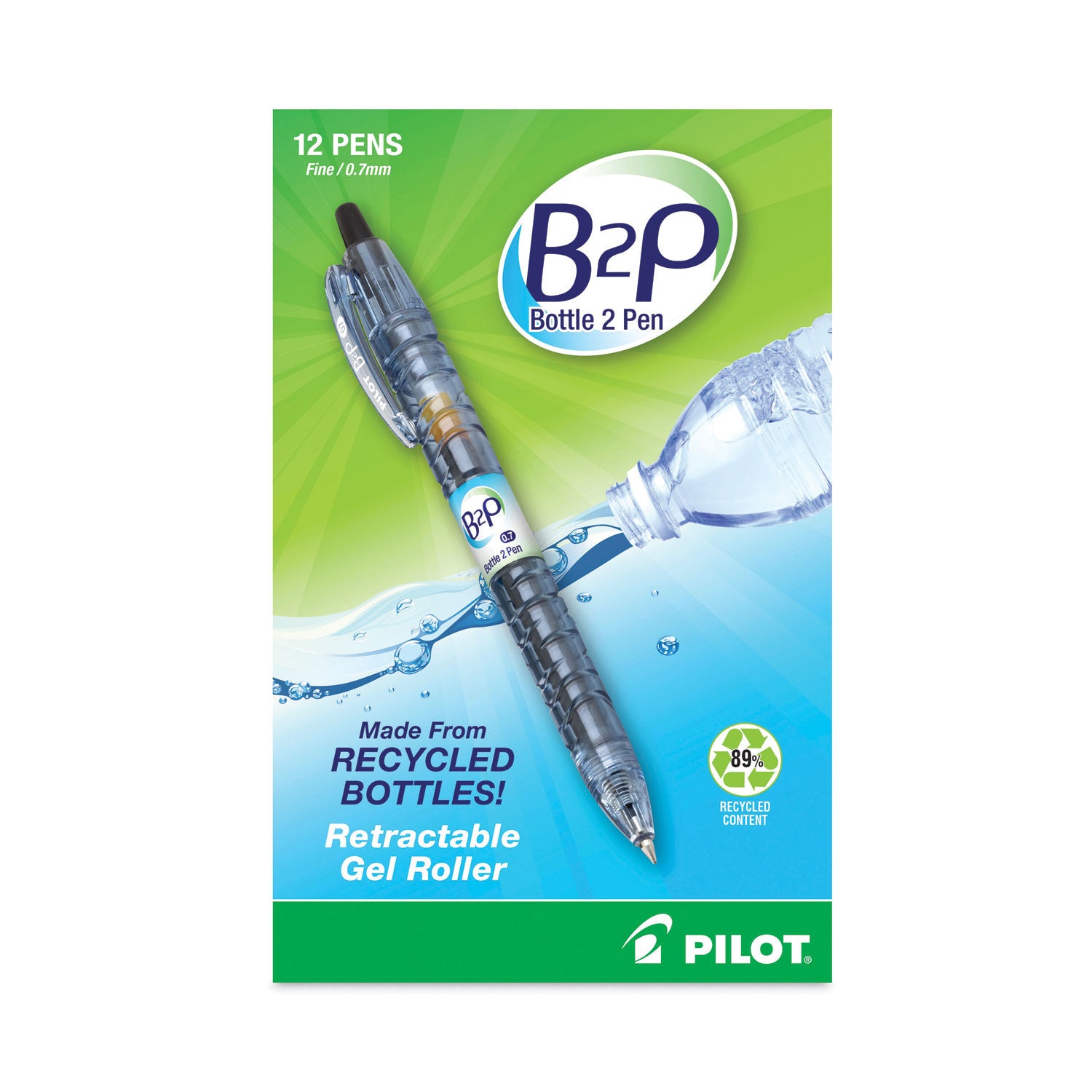 Pilot Fine Point Gel Pens - 0.7 mm Fine Pen Point - Refillable - Retractable - Black Ink - Gel-based - Plastic Barrel - 1 Dozen