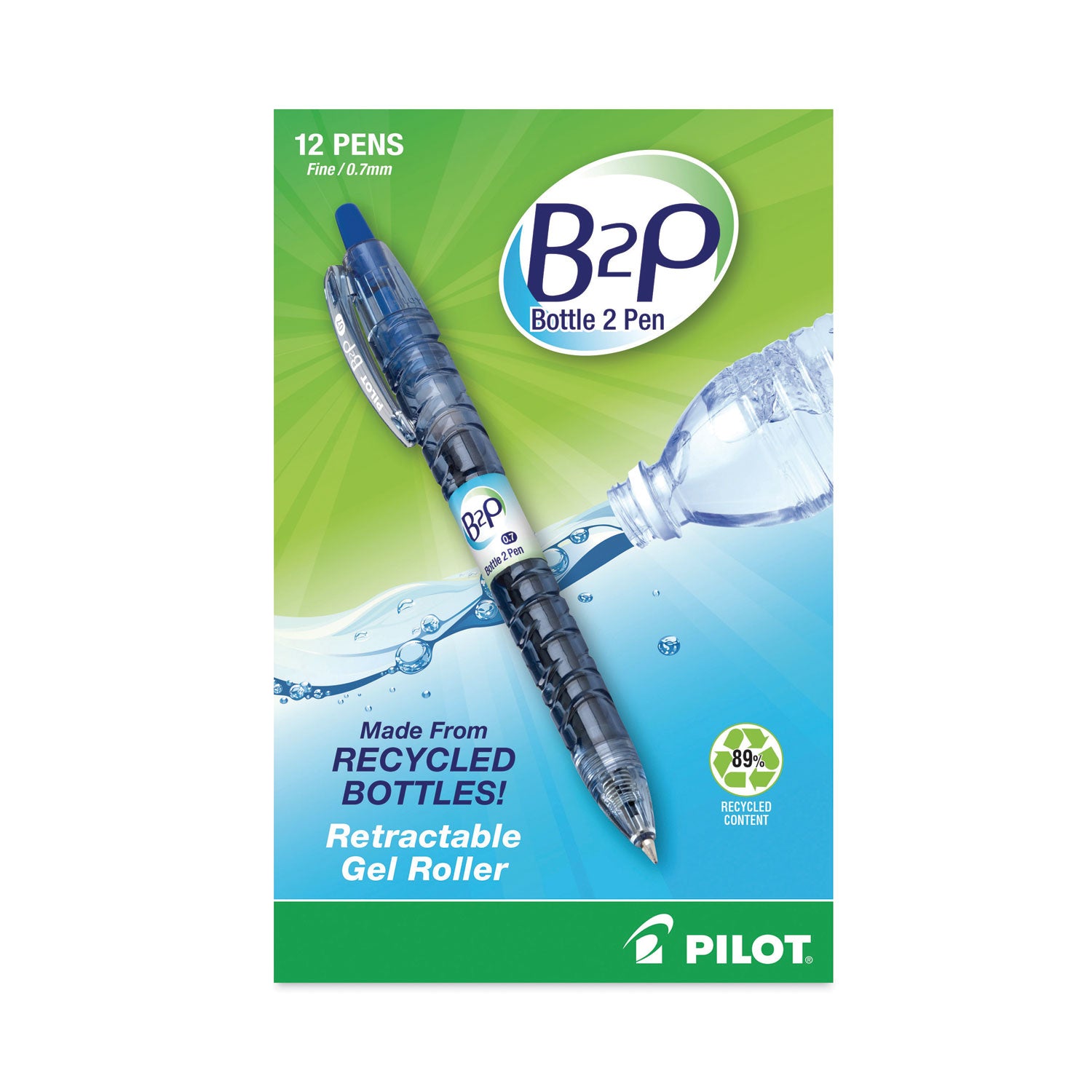 Pilot Fine Point Gel Pens - 0.7 mm Fine Pen Point - Refillable - Retractable - Blue Ink - Gel-based - Plastic Barrel - 1 Dozen