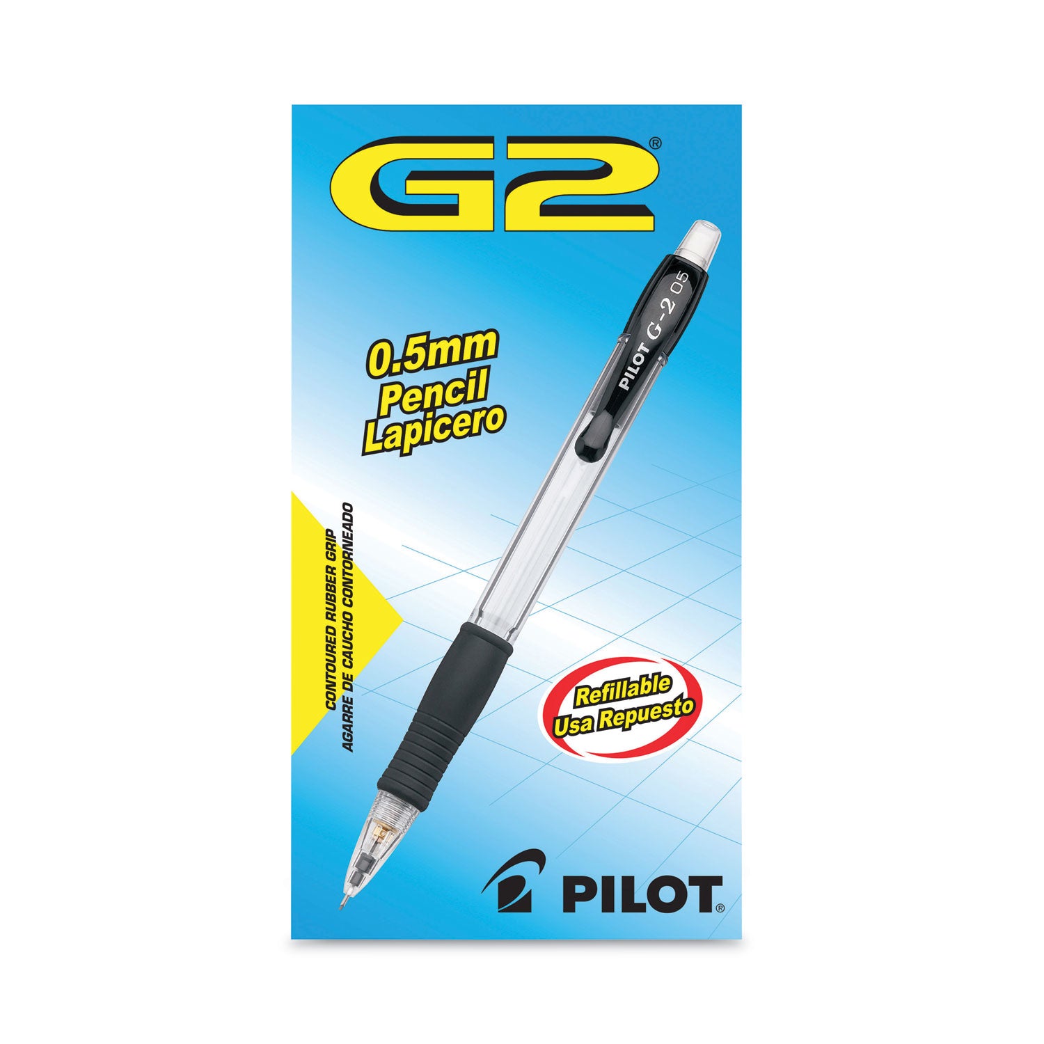 Pilot Mechanical Pencils - 0.7 mm Lead - HB/#2 - Refillable - Clear, Black Barrel - 1 Dozen