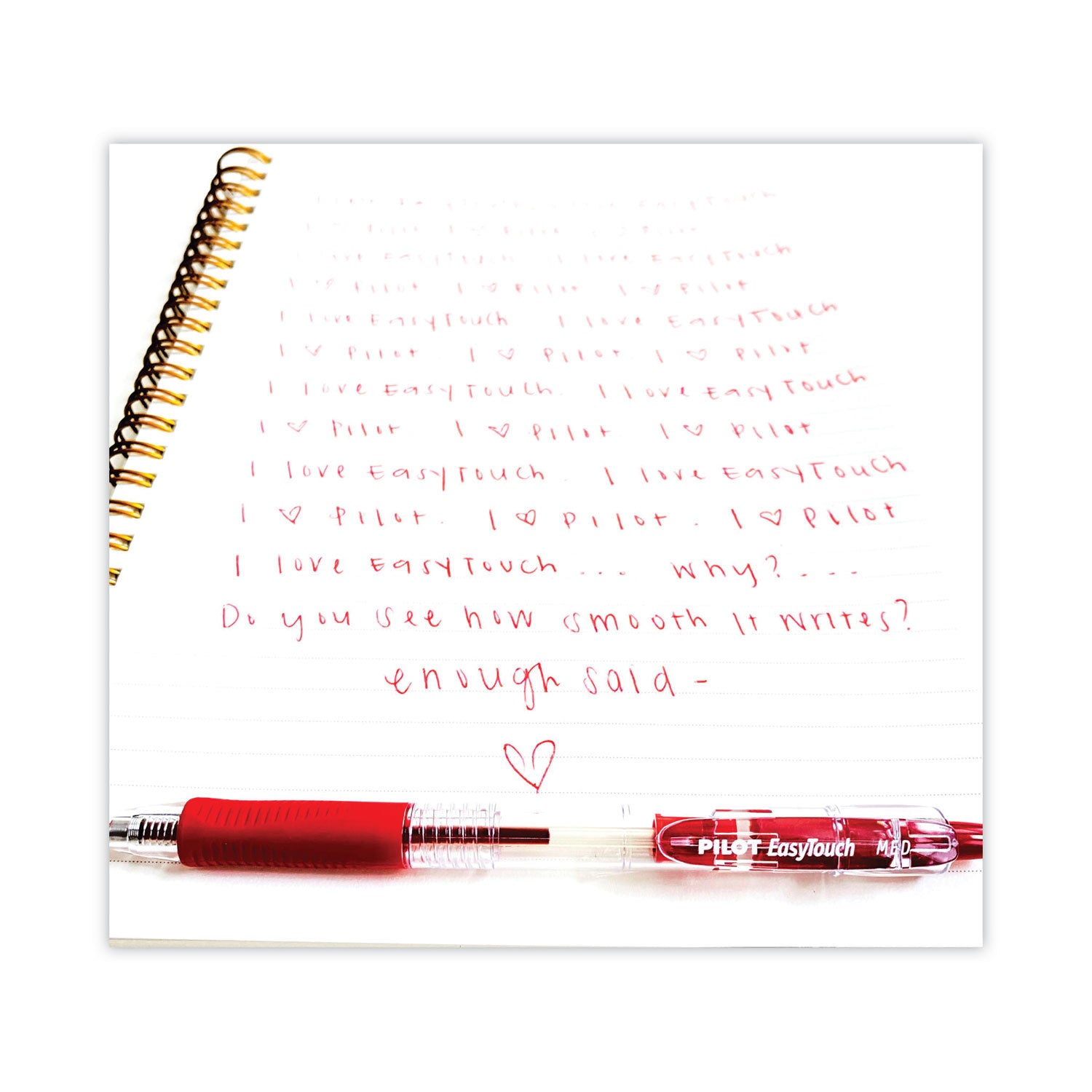 Pilot Retractable Ballpoint Pens - 1 mm Medium Pen Point - Refillable - Retractable - Red Ink - Clear Barrel - 1 Dozen