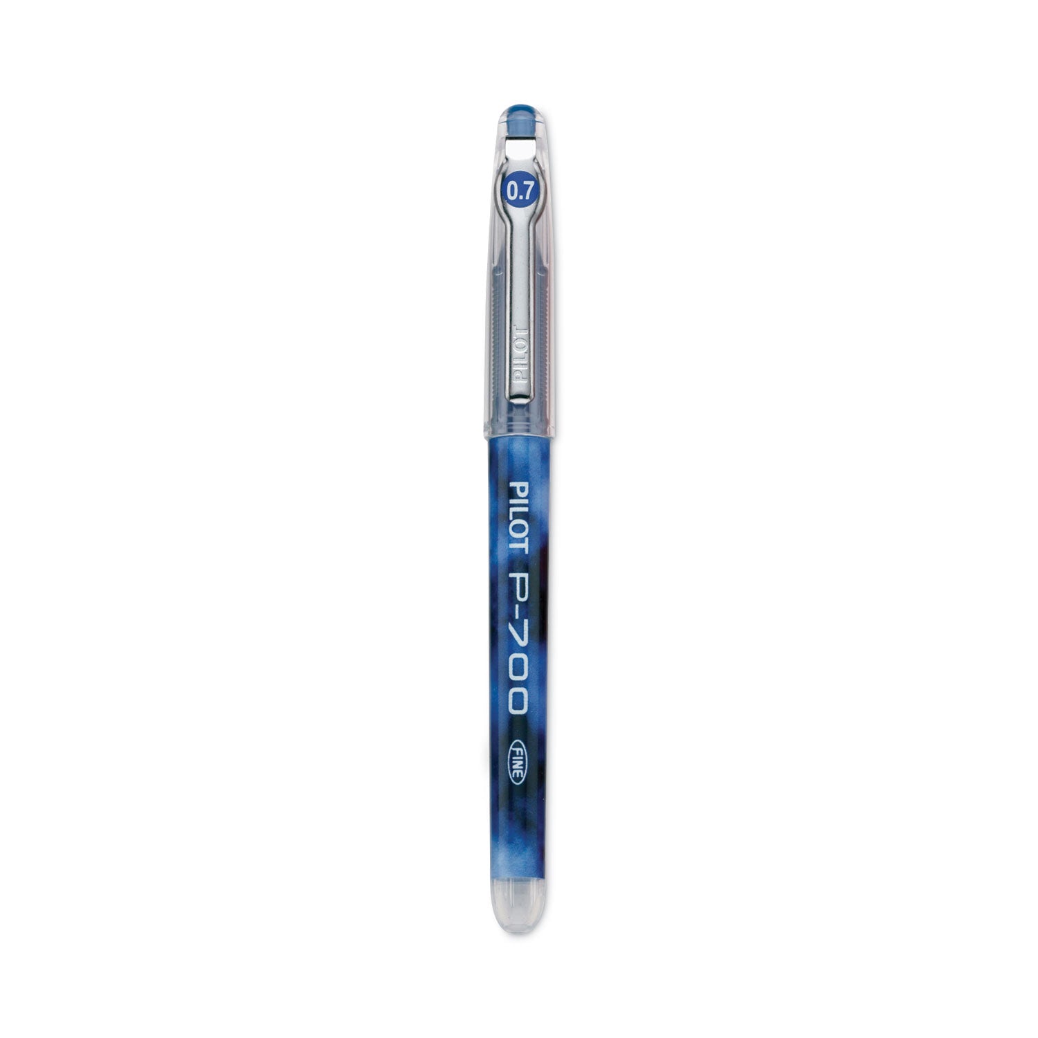Pilot Precise P-700 Precision Point Fine Capped Gel Rolling Ball Pens - 0.7 mm Fine Pen Point - Blue Ink - Gel-based - Blue Barrel - 1 Dozen