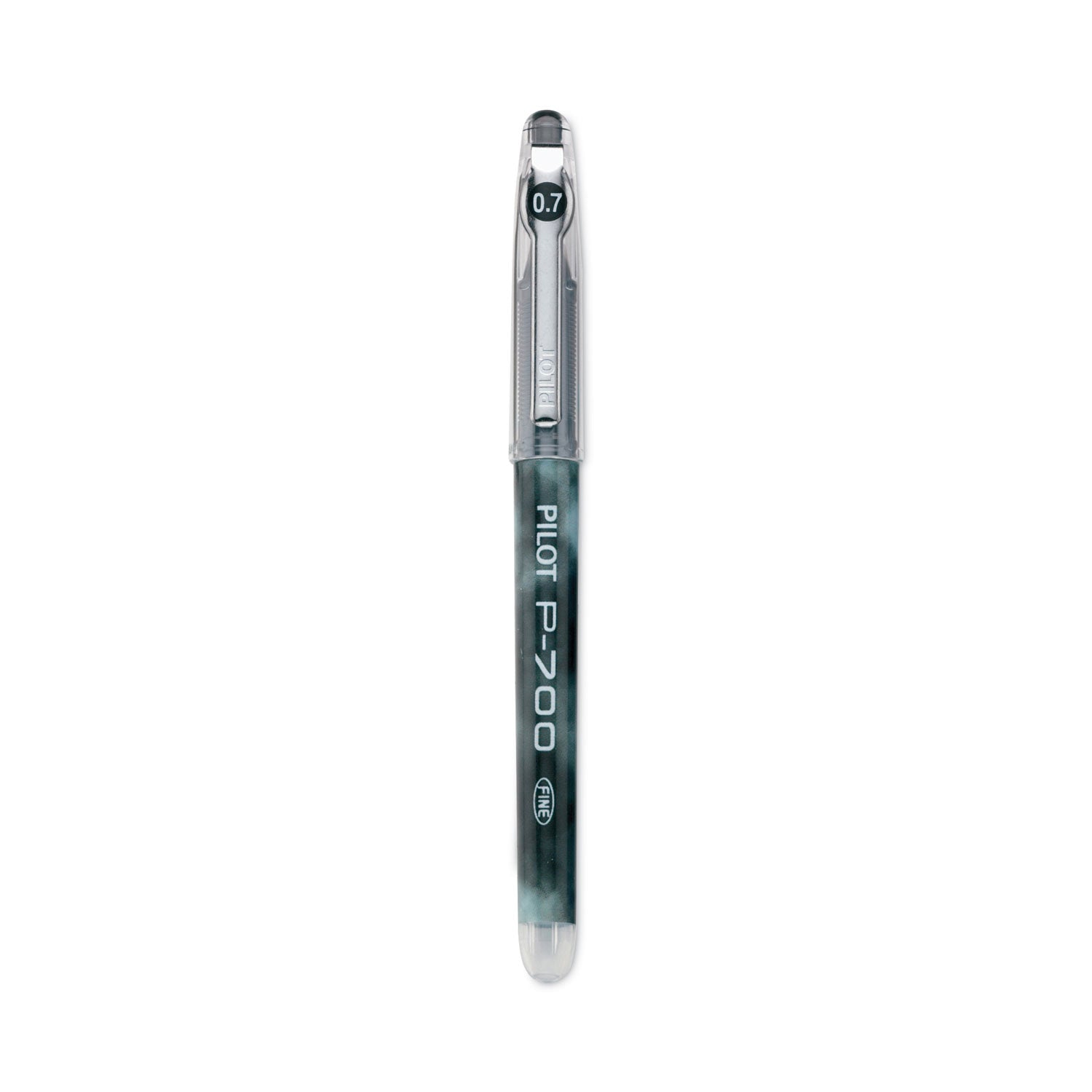 Pilot Precise P-700 Precision Point Fine Capped Gel Rolling Ball Pens - 0.7 mm Fine Pen Point - Black Ink - Gel-based - Black Barrel - 1 Dozen
