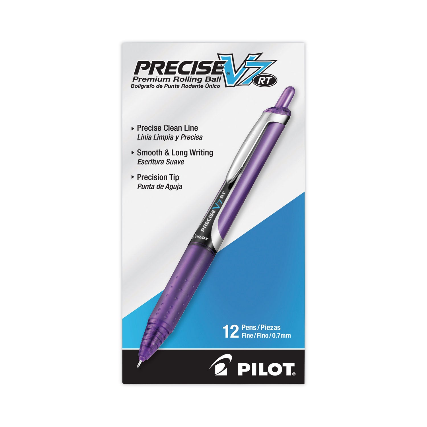 0.7 mm Fine Pen Point - Refillable - Retractable - Purple Ink - Water Based - Purple Barrel - 1 Each