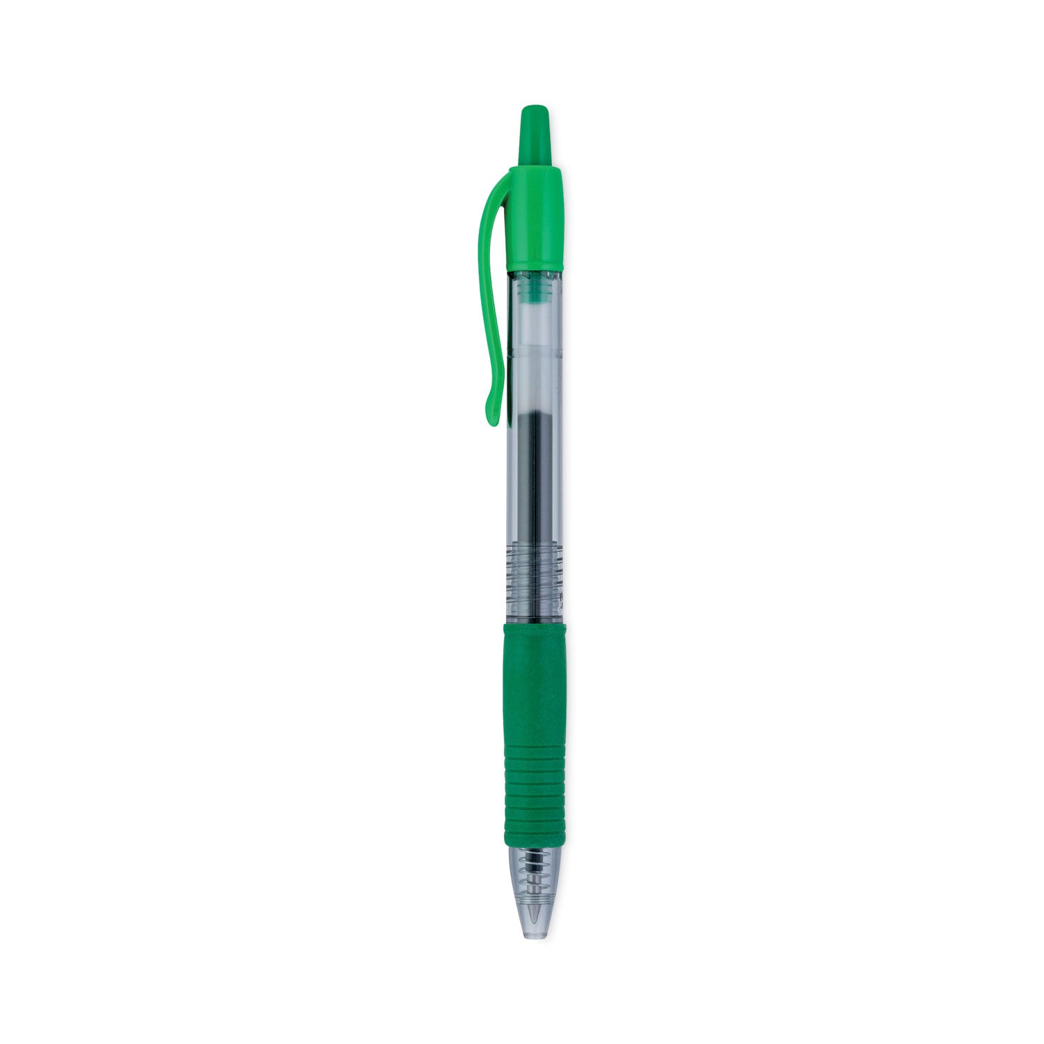 G2 Premium Gel Ink Retractable Pens - 0.7 mm Fine Pen Point - Refillable - Retractable - Green Ink - Gel-based - Clear Barrel - 1 Dozen