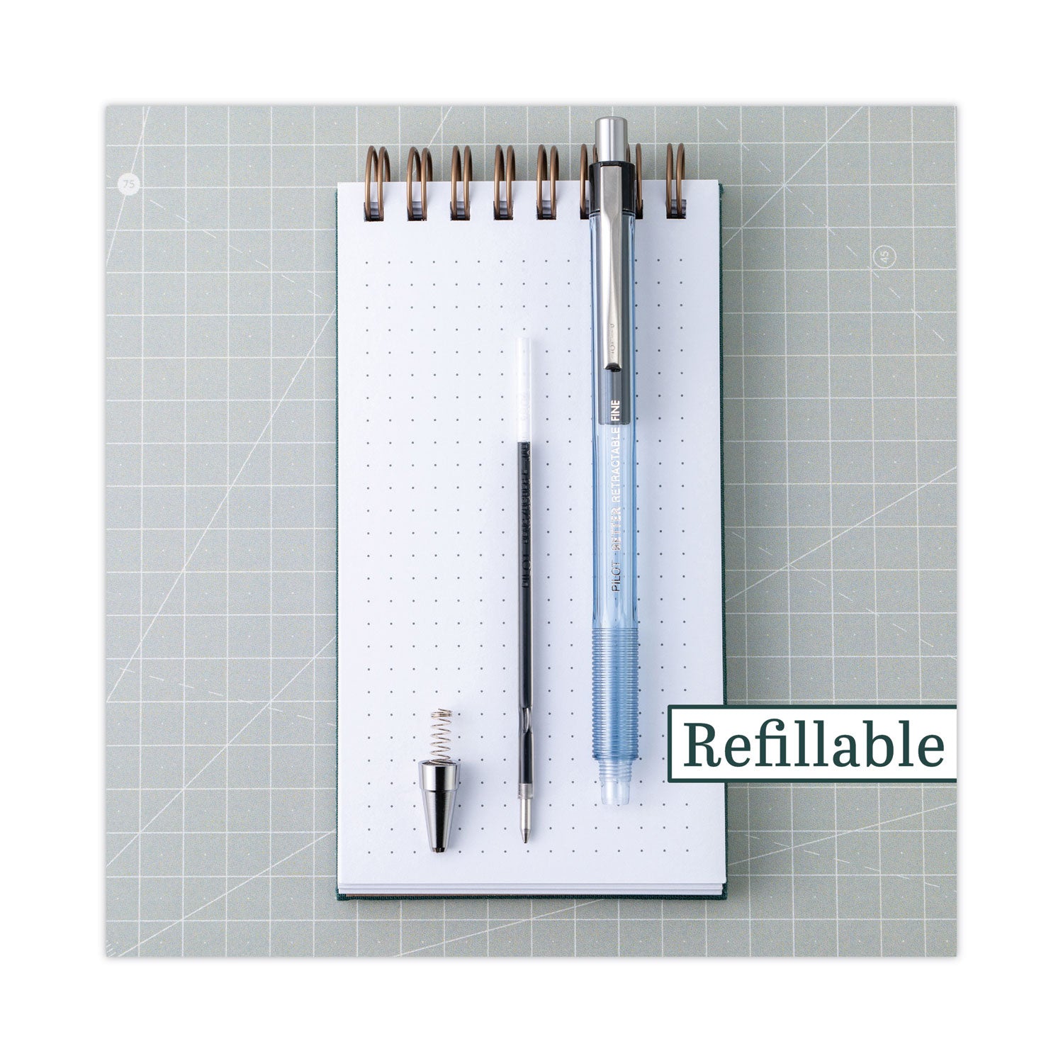 Pilot Better Retractable Ballpoint Pens - 0.7 mm Pen Point - Refillable - Retractable - Blue Ink - Translucent Barrel - 1 Dozen