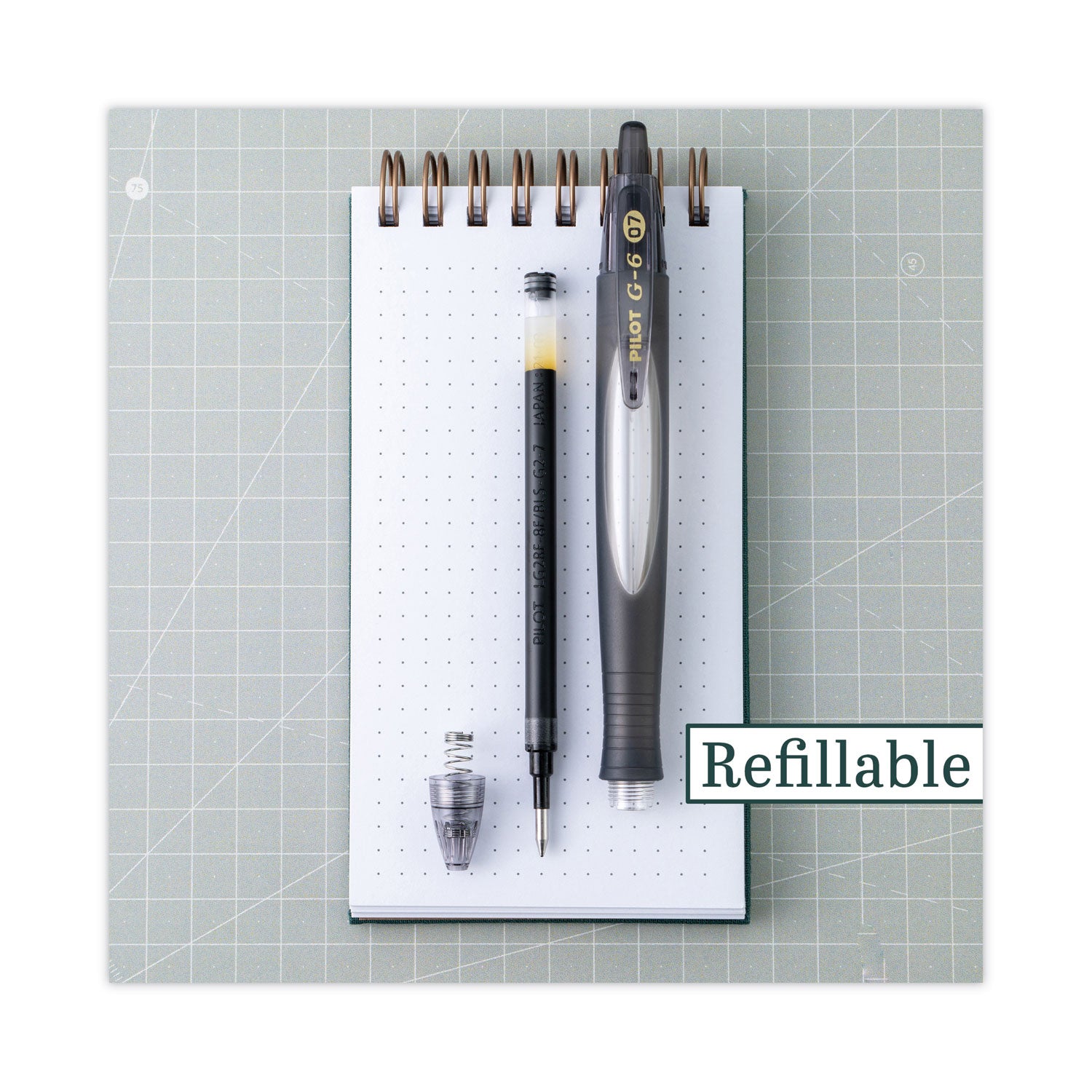 0.7 mm Fine Pen Point - Refillable - Retractable - Black Ink - Gel-based - Black Rubber Barrel - 1 Dozen