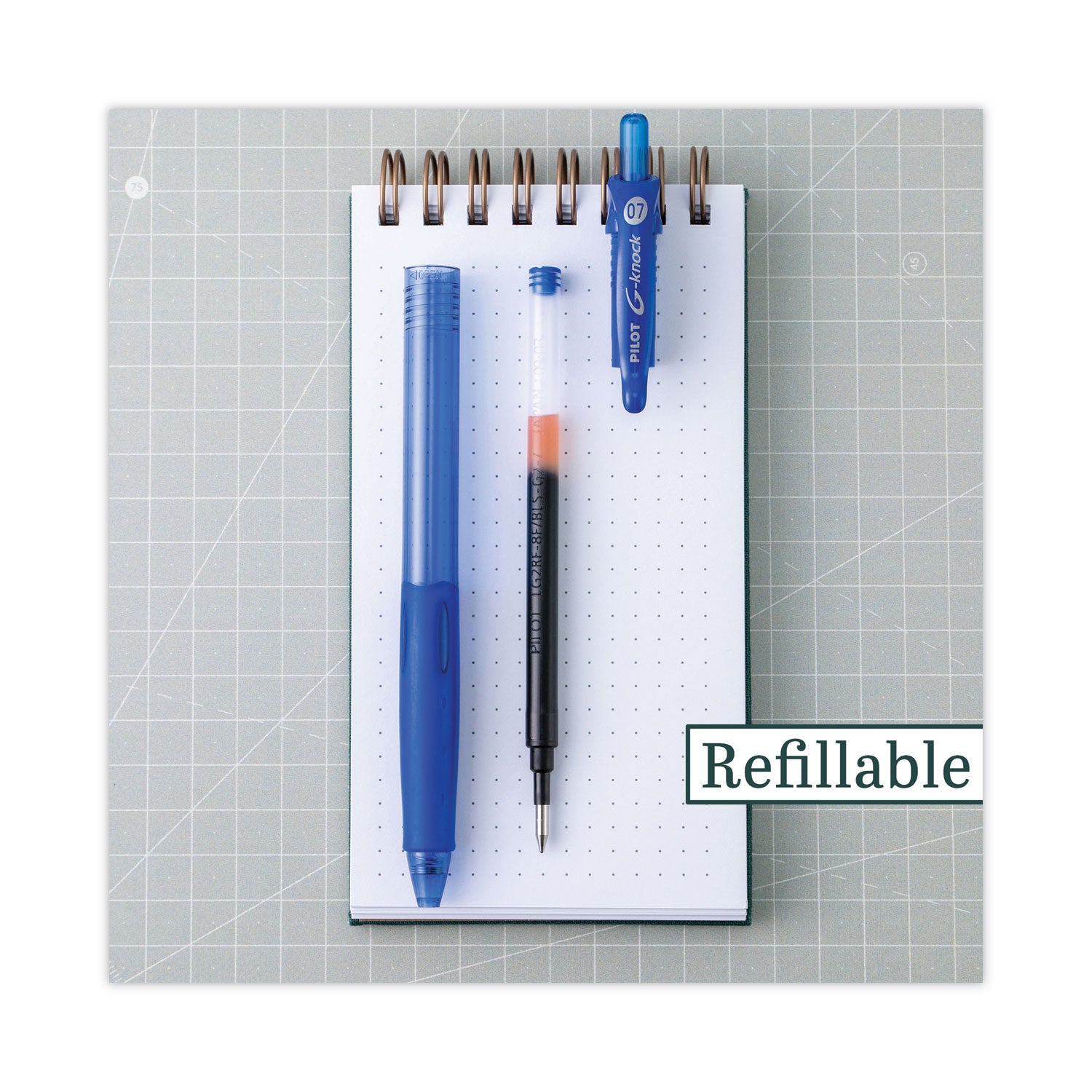 Pilot Retractable Gel Ink Pens - 0.7 mm Fine Pen Point - Refillable - Retractable - Blue Ink - Gel-based - Blue Barrel - 1 Dozen
