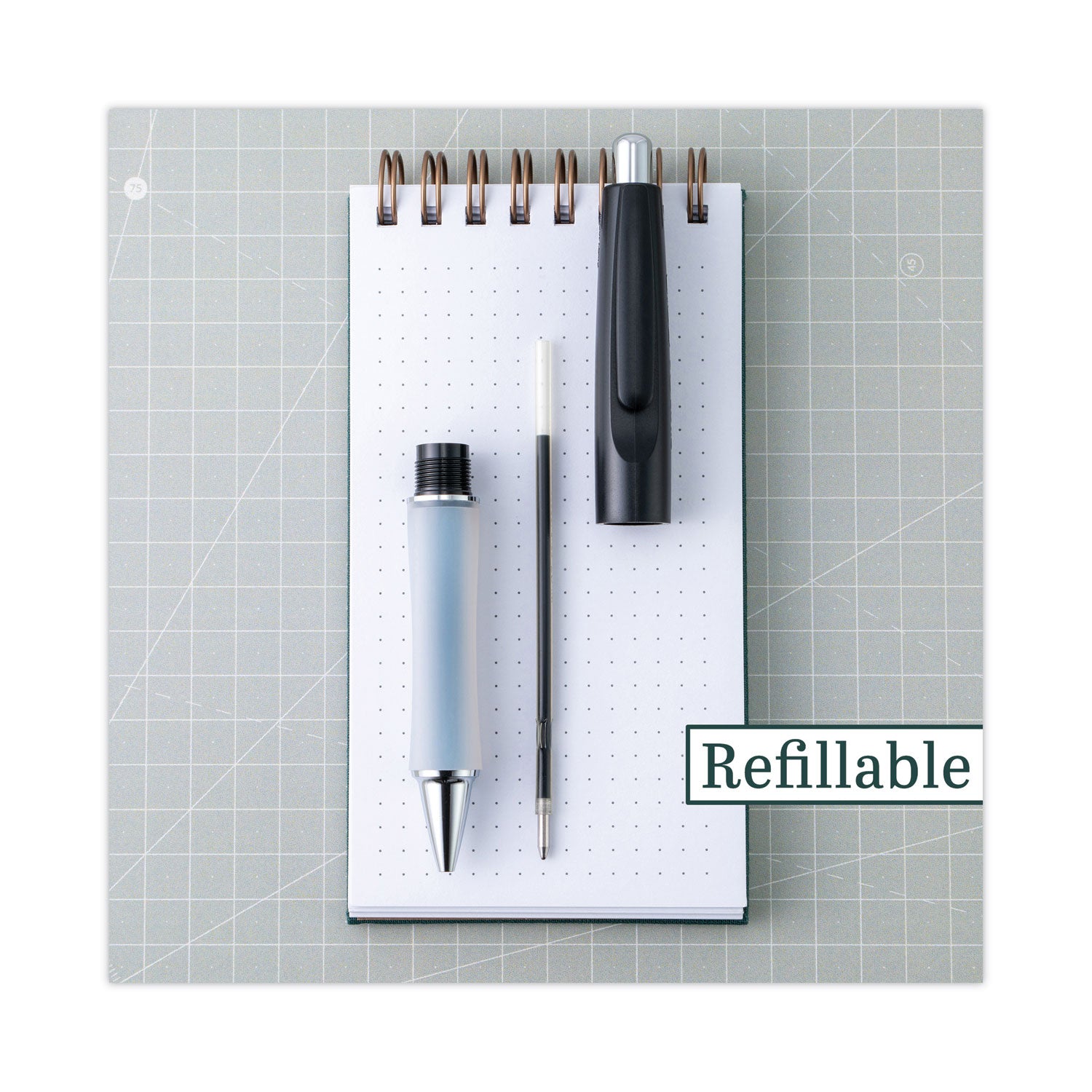 Pilot Dr. Grip Retractable Ballpoint Pens - 1 mm Medium Pen Point - Refillable - Retractable - Black Ink - Black Barrel - 1 Each