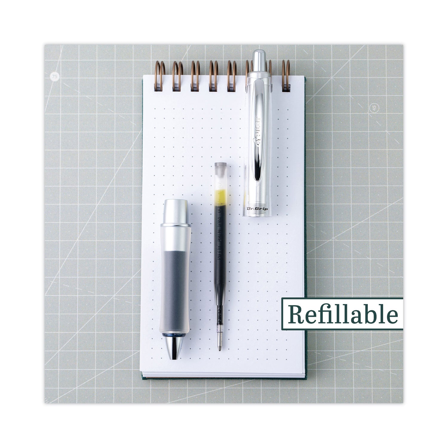 Pilot Dr. Grip Center of Gravity Pen Refills - 1 mm , Medium Point - Black Ink - 2 / Pack