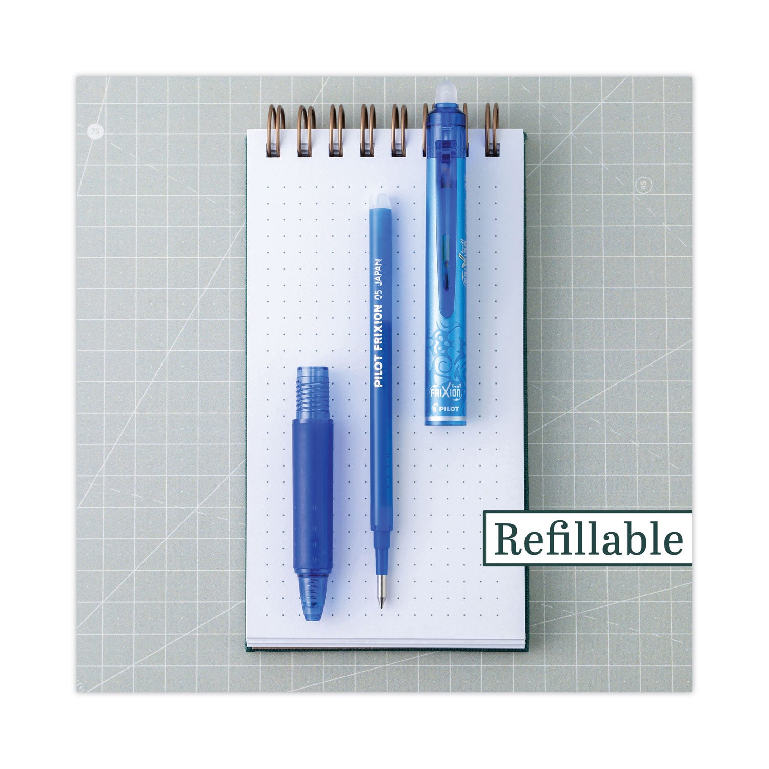 Pilot FriXion Erasable Gel Ink Pen Refills, 0.7mm Fine Point, Blue Ink, 3 Pack
