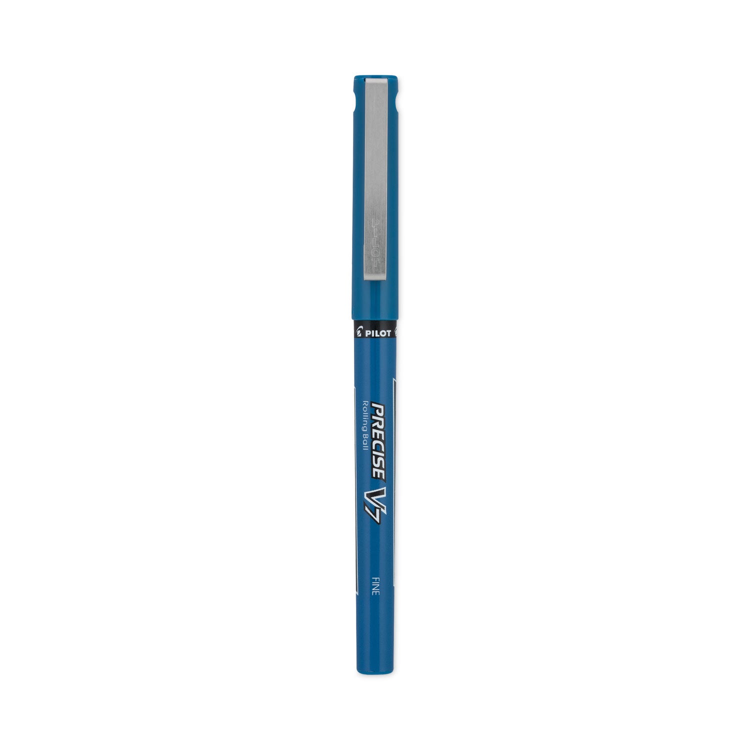 Pilot Precise V7 Fine Premium Capped Rolling Ball Pens - 0.7 mm Fine Pen Point - Blue Ink - Blue Plastic Barrel - 1 Dozen