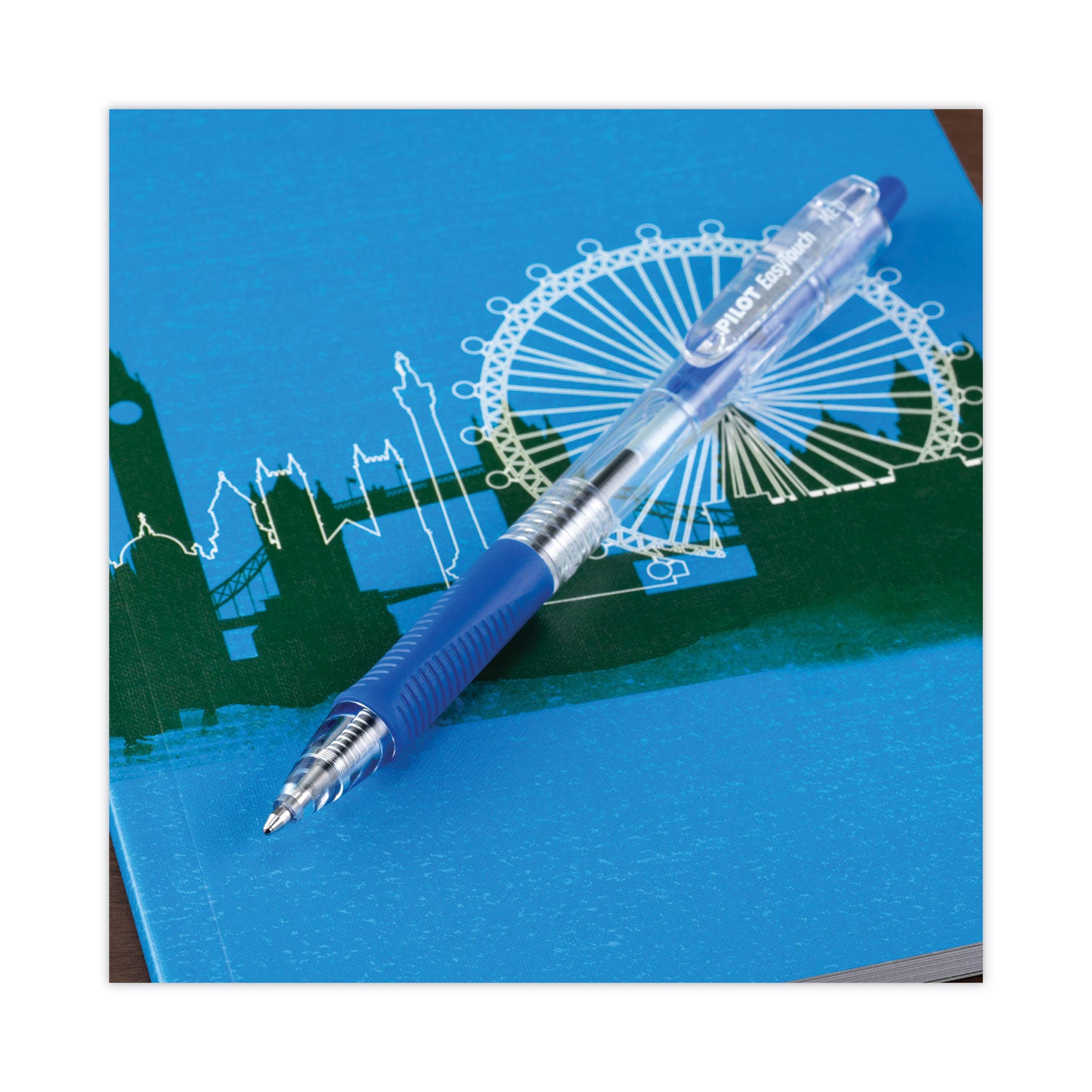 Pilot Retractable Ballpoint Pens - 0.7 mm Fine Pen Point - Refillable - Retractable - Blue Ink - Clear Barrel - 1 Dozen