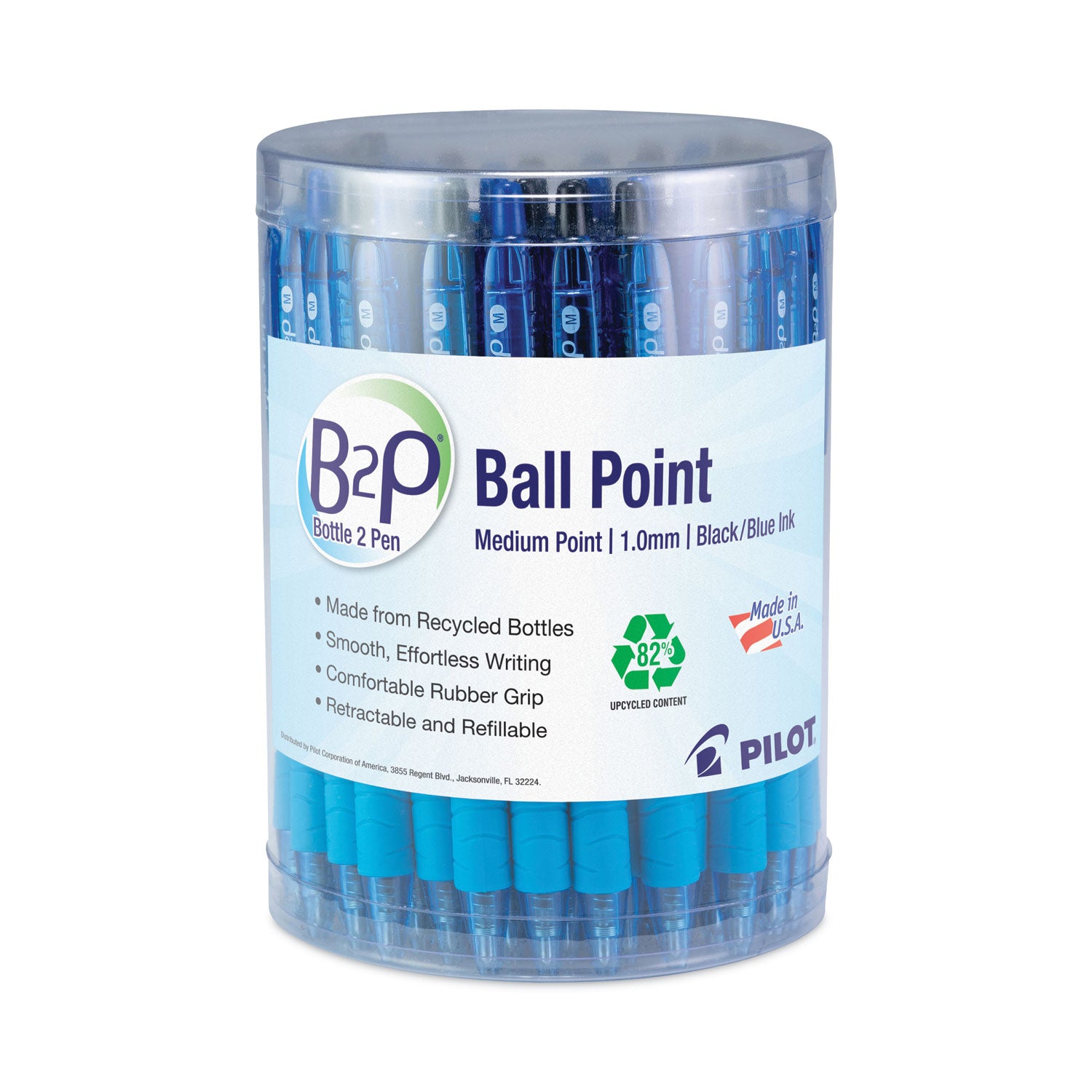 1 mm Medium Pen Point - Retractable - Black, Blue Ink - Assorted Barrel - 36 / Display Box