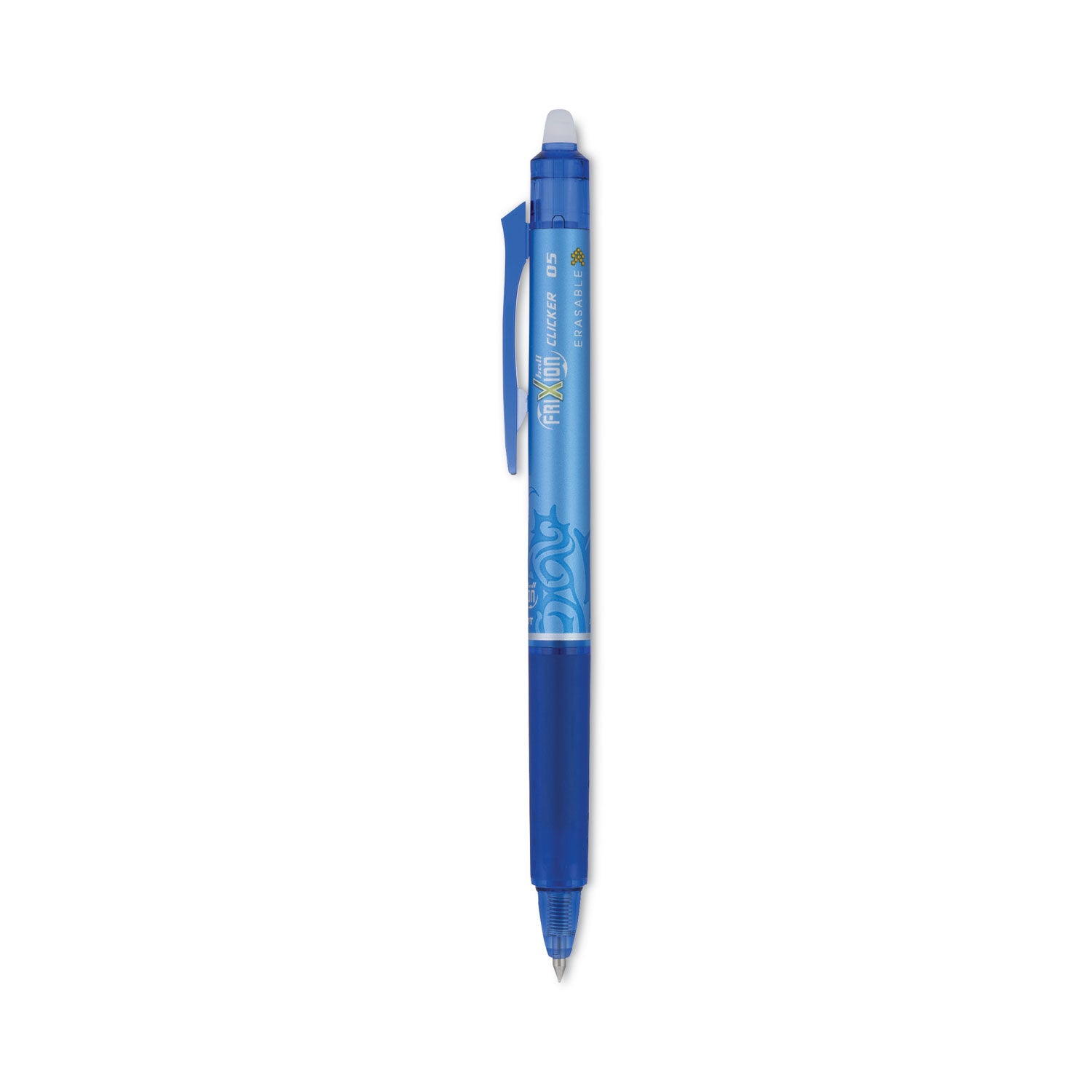 Pilot FriXion Ball Clicker Gel Ink Pens, 0.5 mm Extra Fine, Retractable, Erasable, Blue Ink, 1 Dozen