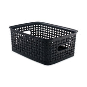 Plastic Weave Bin, Small, Black