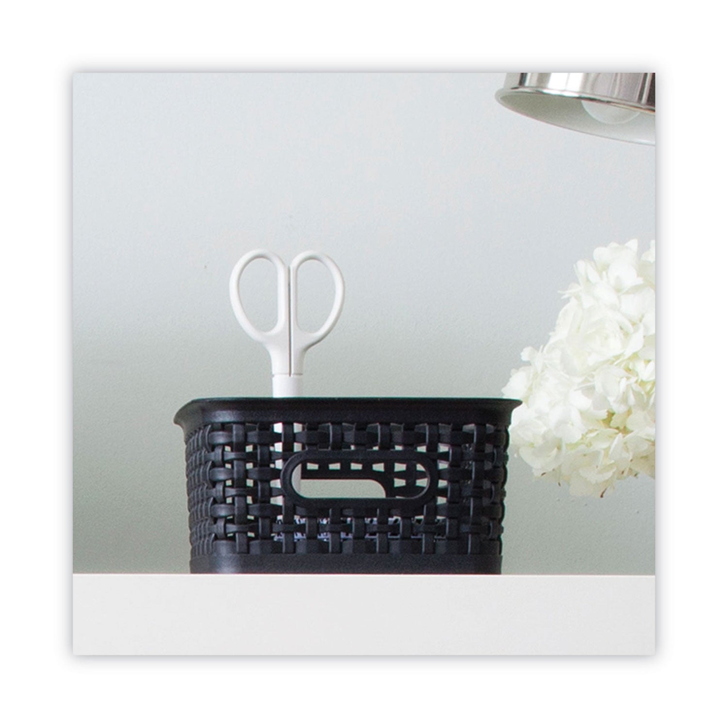 Plastic Weave Bin, Small, Black