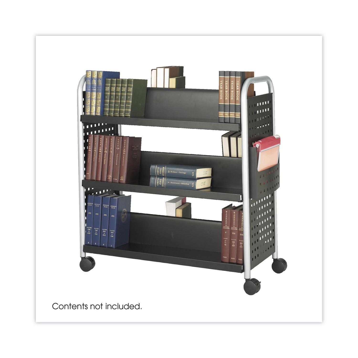 Cart 6 Shelf Scoot Book Blk