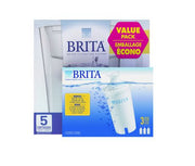 Brita Value Pack Slim Water Filter Pitcher with Filter Plus 3 Pack Filters, White 0