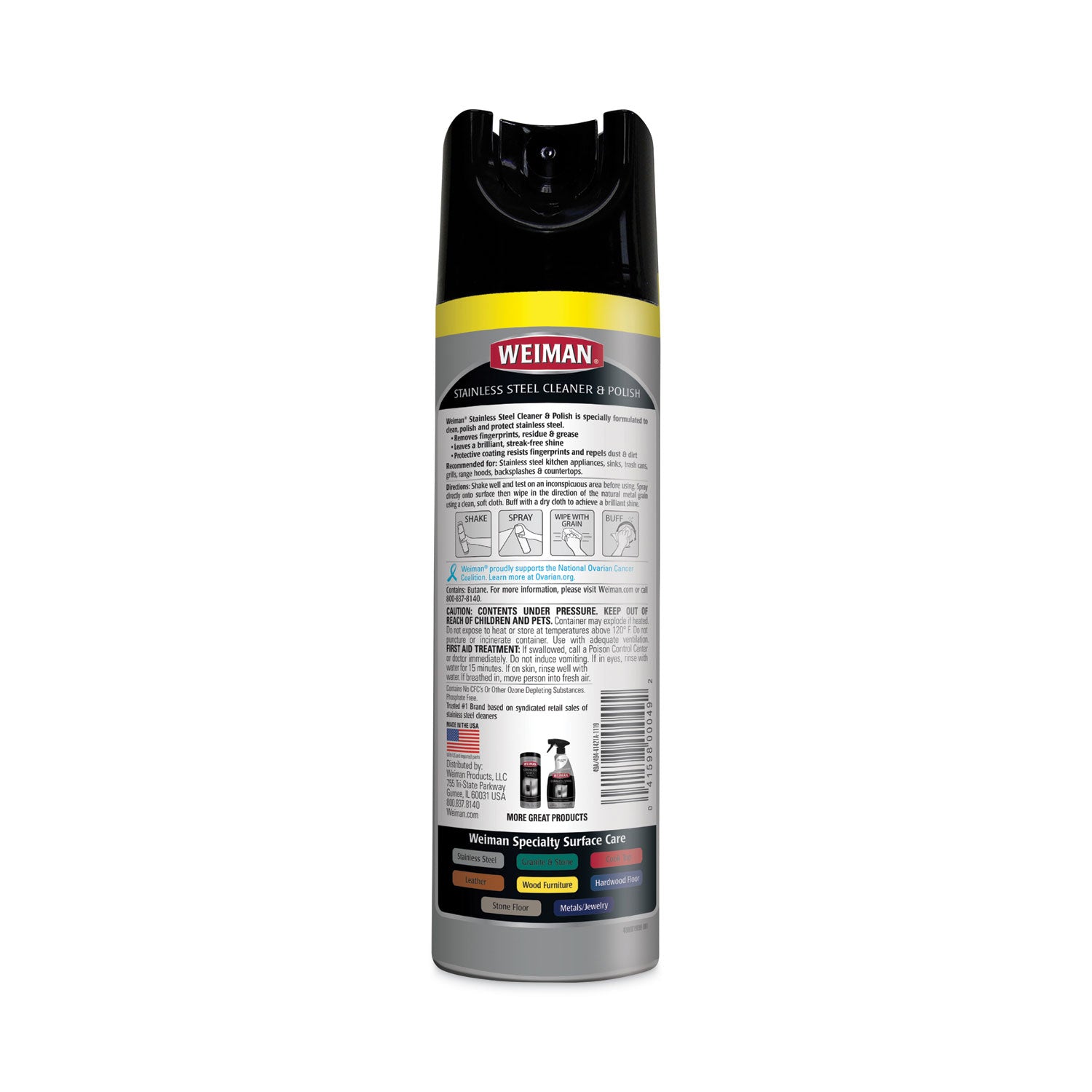 Stainless Steel Cleaner And Polish, 17 Oz Aerosol, 6/carton