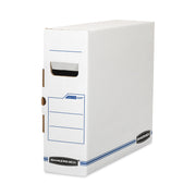 Internal Dimensions: 5" Width x 18.75" Depth x 14.88" Height - External Dimensions: 5.3" Width x 19.8" Depth x 15.7" Height - Side Tuck, Locking Tab Closure - Heavy Duty - White, Blue - For Document - Recycled - 6 / Carton
