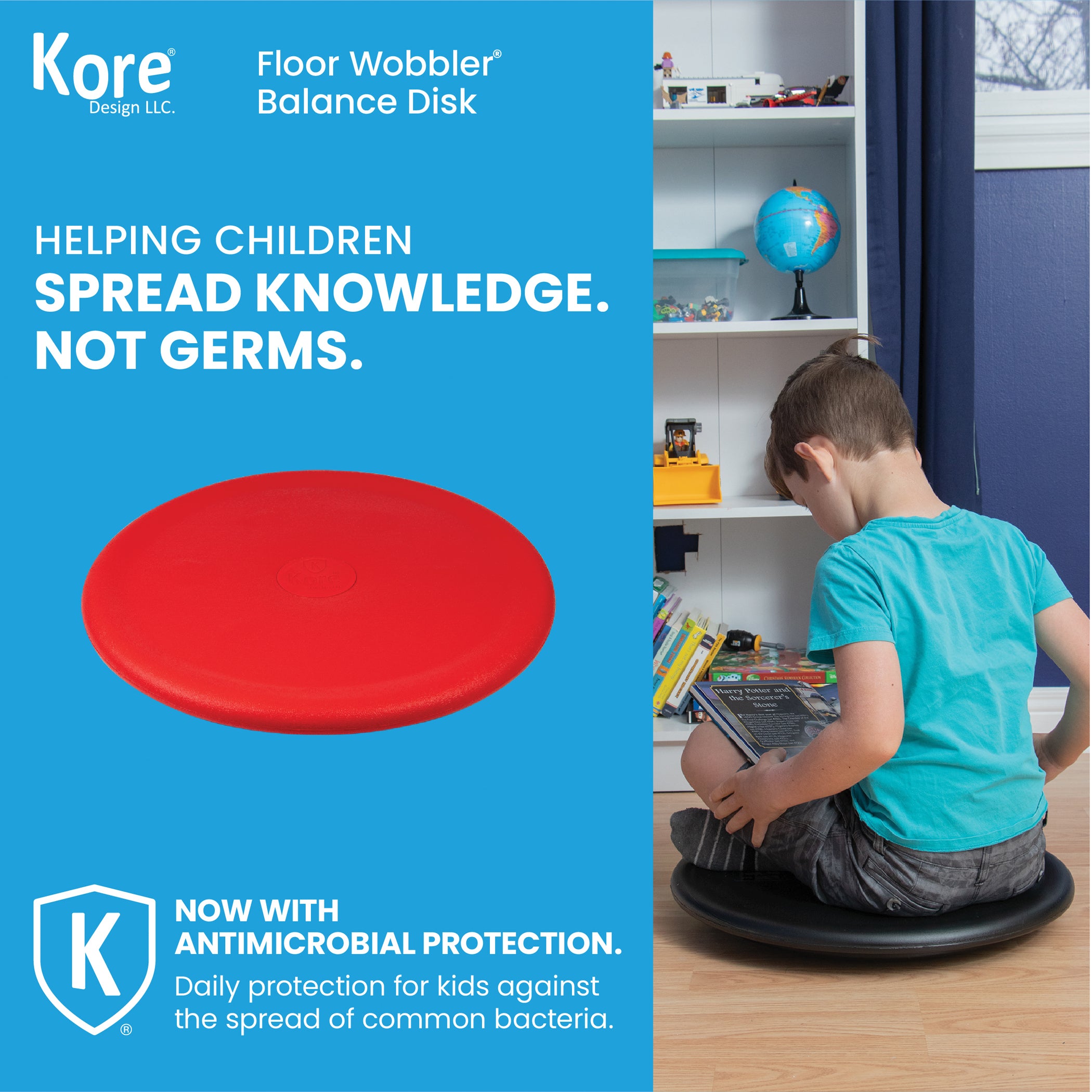 Floor Wobbler® Sitting Disc/Balance Disc, Red
