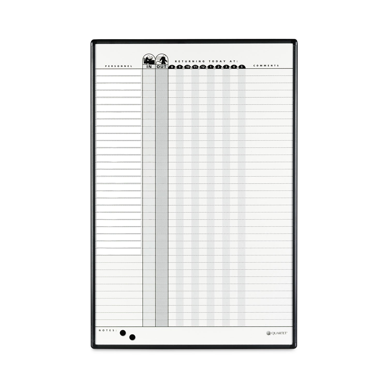 Quartet Classic In/Out Board System - 36" Board Height x 24" Board Width - White Porcelain Surface - Magnetic, Scratch Resistant, Dent Resistant, Stain Resistant, Ghost Resistant, Durable - Black Aluminum Frame - 1 Each