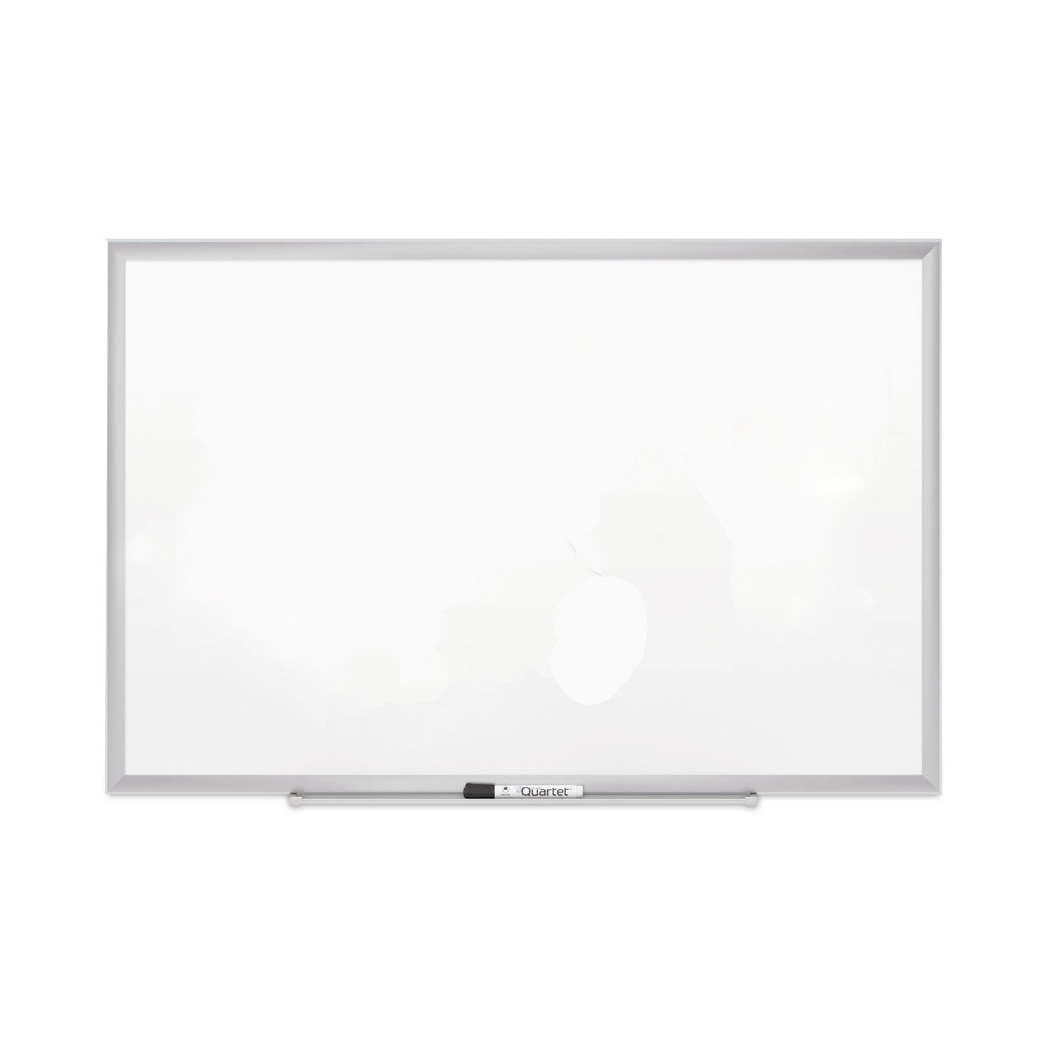 Quartet Classic Premium Porcelain Magnetic Board, 36" x 24", White Surface, Silver Aluminum Frame, Rectangle, Horizontal/Vertical Mount, Includes Marker Tray and Dry Erase Marker, 1 Each