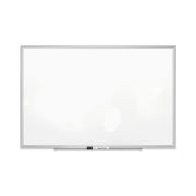Quartet Classic Premium Porcelain Magnetic Board, 36" x 24", White Surface, Silver Aluminum Frame, Rectangle, Horizontal/Vertical Mount, Includes Marker Tray and Dry Erase Marker, 1 Each