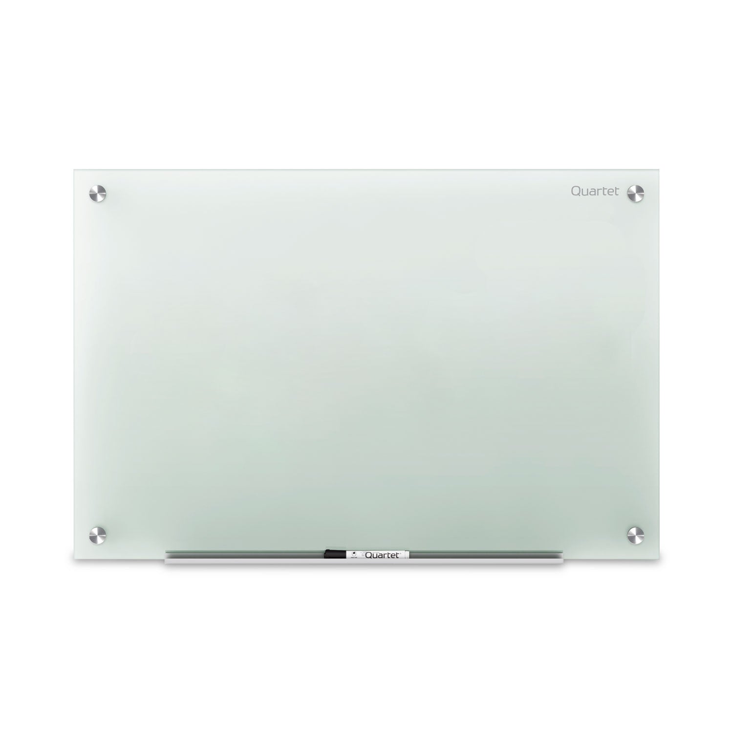 Quartet Infinity Glass Dry-Erase Whiteboard, 24" x 18", Frosted Tempered Glass Surface, Frameless, Horizontal/Vertical Mount, Includes Mounting Hardware, Marker Tray, and 1 Dry Erase Marker, 1 Each