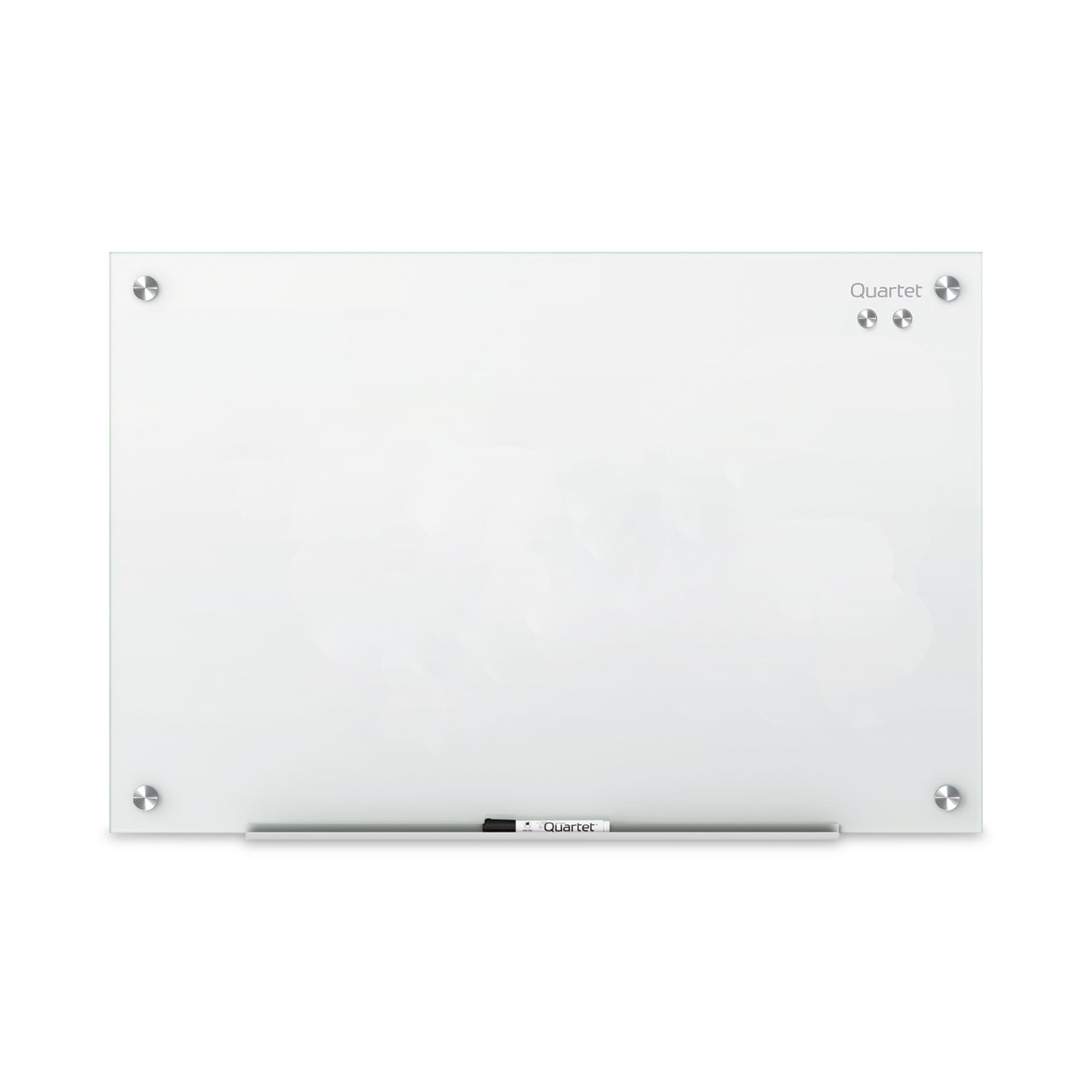 Quartet Infinity Glass Dry-Erase Whiteboard, 24" x 18", White Tempered Glass, Magnetic, Frameless, Includes Mounting Hardware, Marker Tray, Dry Erase Marker, 1 Each