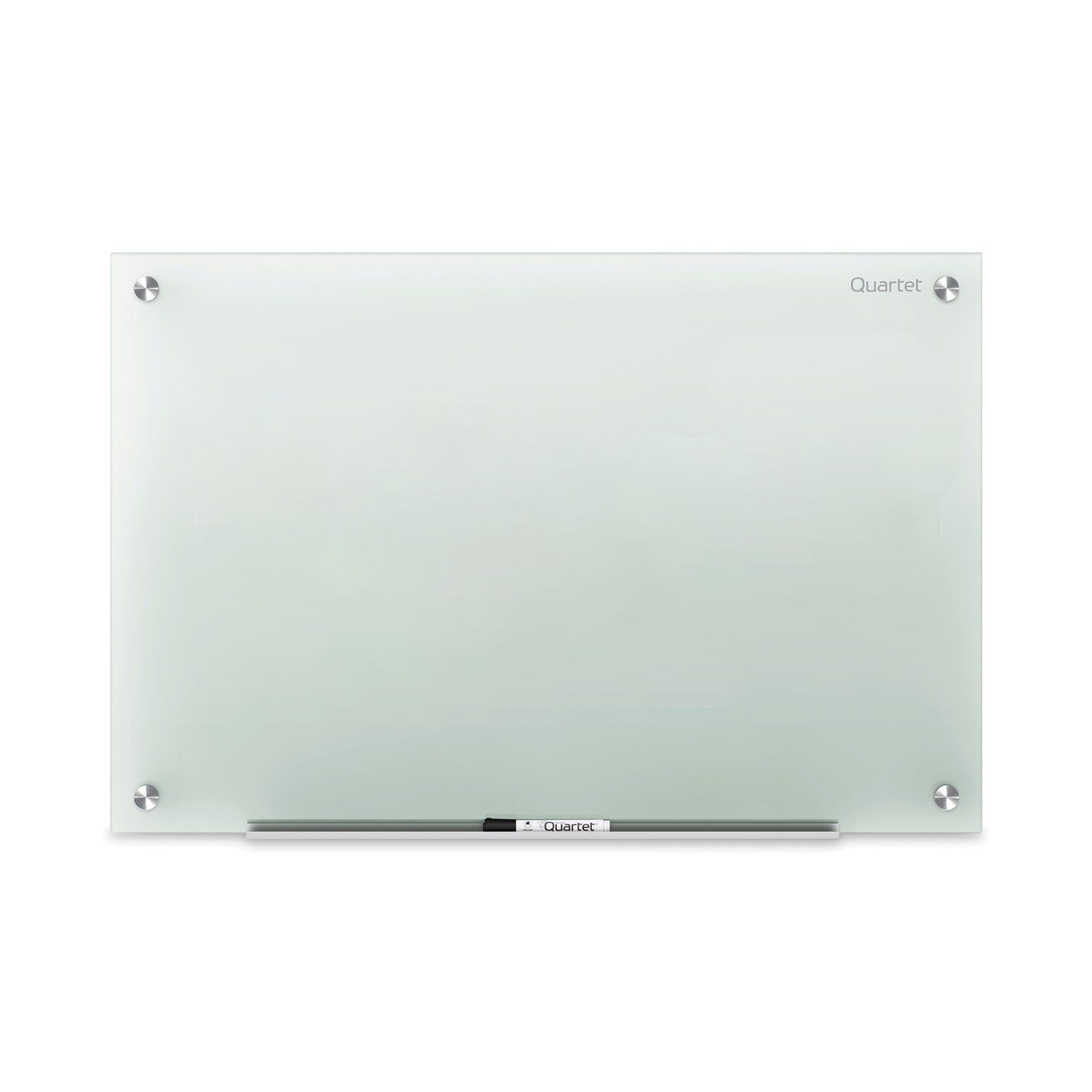 Quartet Infinity Glass Dry-Erase Whiteboard, 48" x 36", Frosted Tempered Glass Surface, Frameless, Horizontal/Vertical Mount, Includes Mounting Hardware, Marker Tray, and 1 Dry Erase Marker, 1 Each